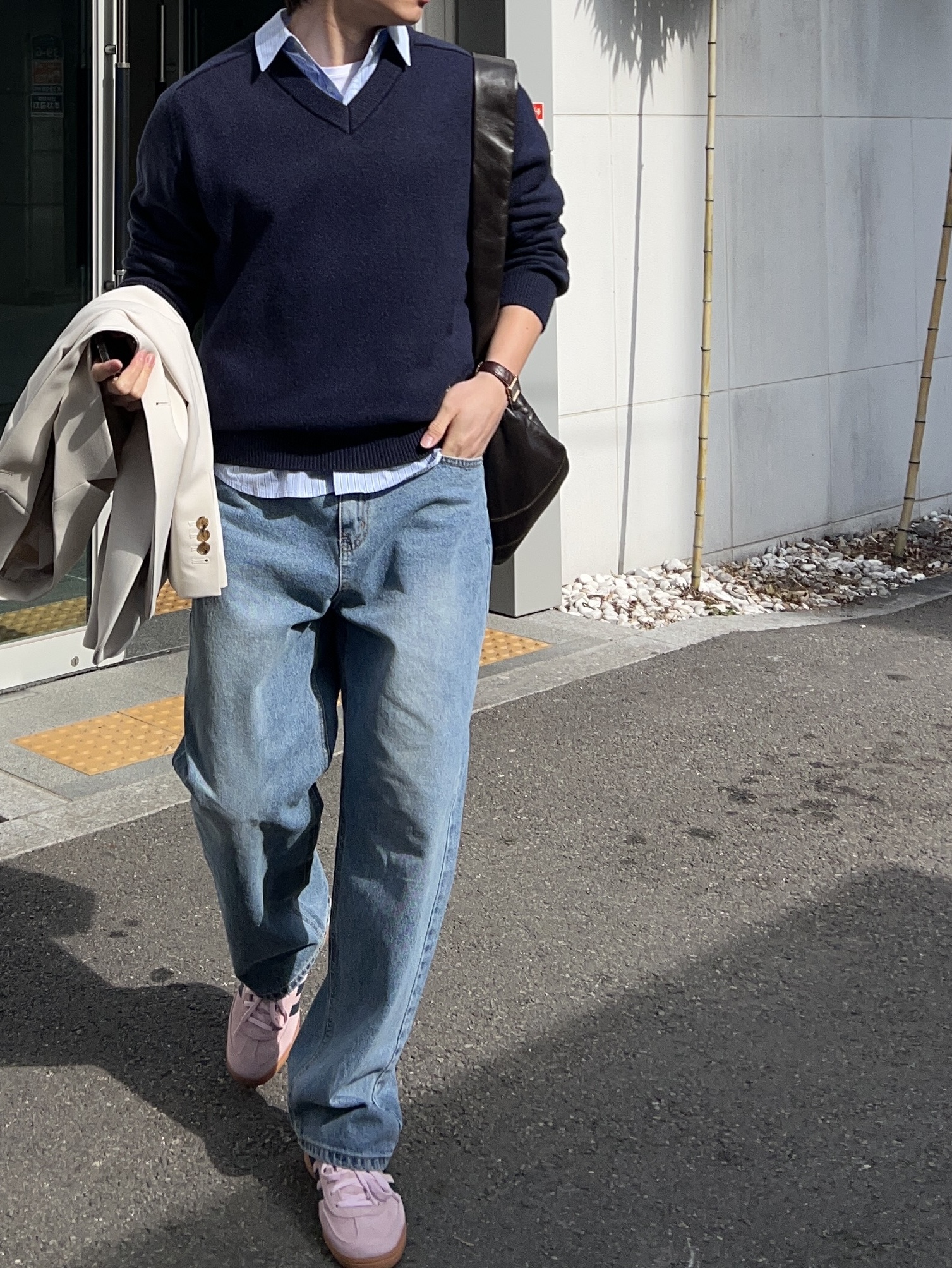 (W) Adidas Spezial Handball Clear Pink 착용 스타일 - 4