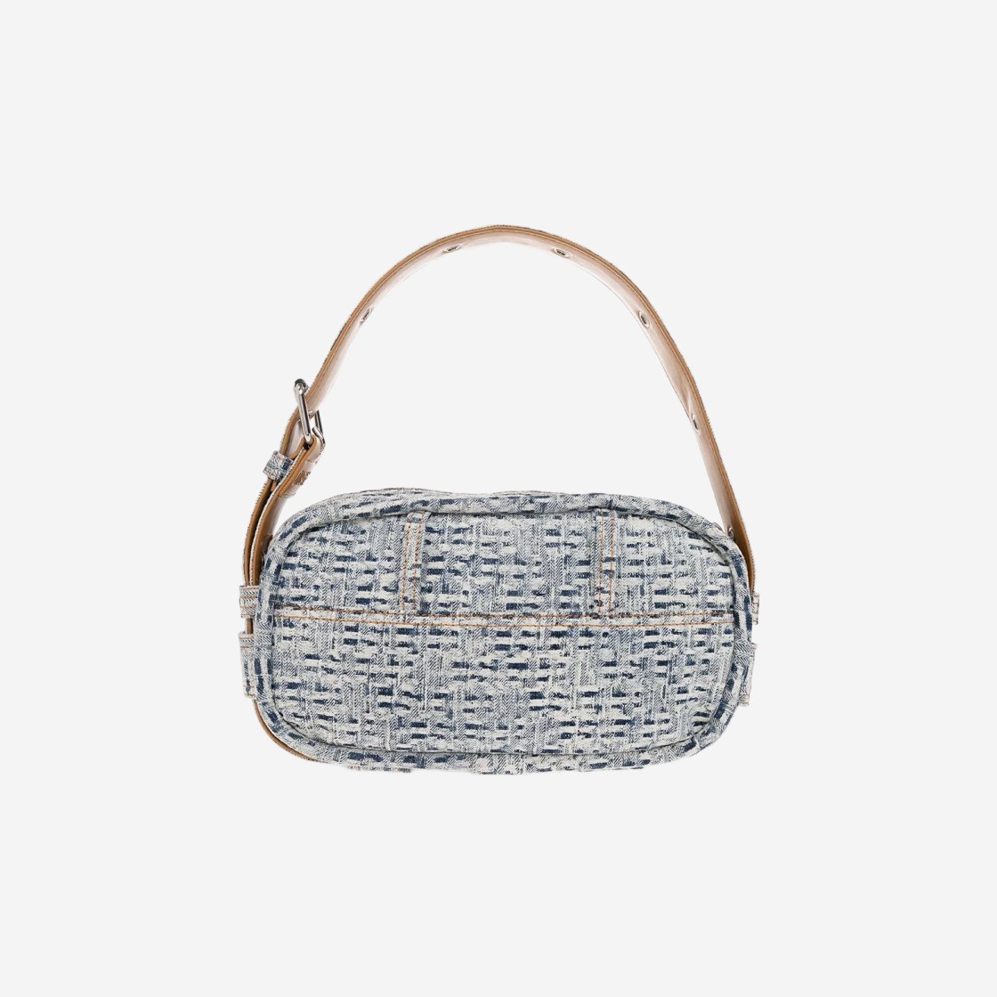 Diesel Nille-Sh Shoulder Bag in Monogram Denim Light Blue 상세 이미지 2