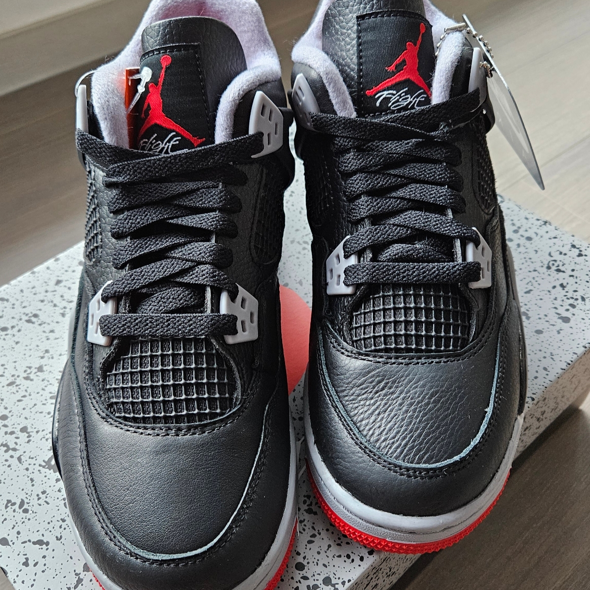(GS) Jordan 4 Retro Bred Reimagined 착용 스타일 - 2