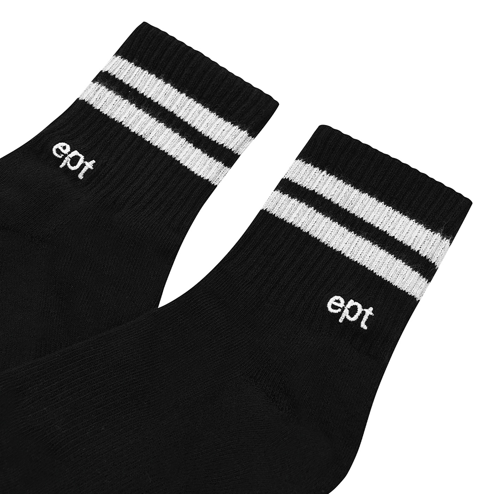 이피티 쇼트 스트라이프 로고 삭스 화이트 블랙 | EPT | KREAM