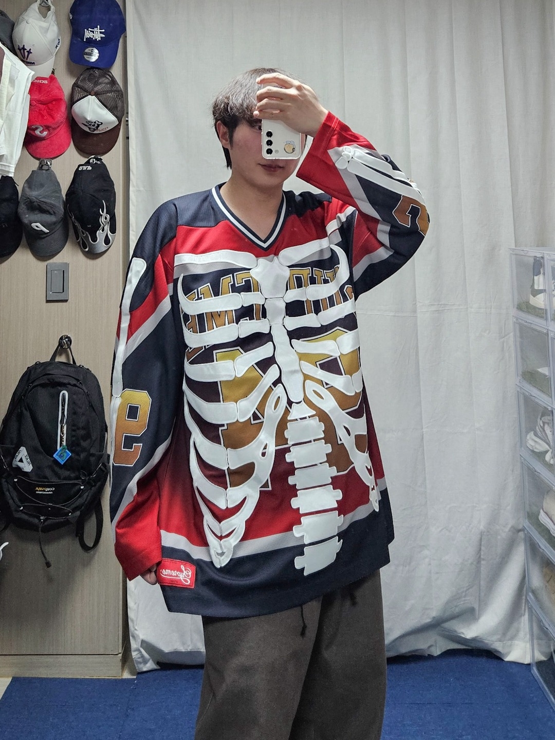 Supreme Bones Hockey Jersey Multicolor - 23FW, Nike x Travis Scott SB Dunk Low 착용 스타일 - 4