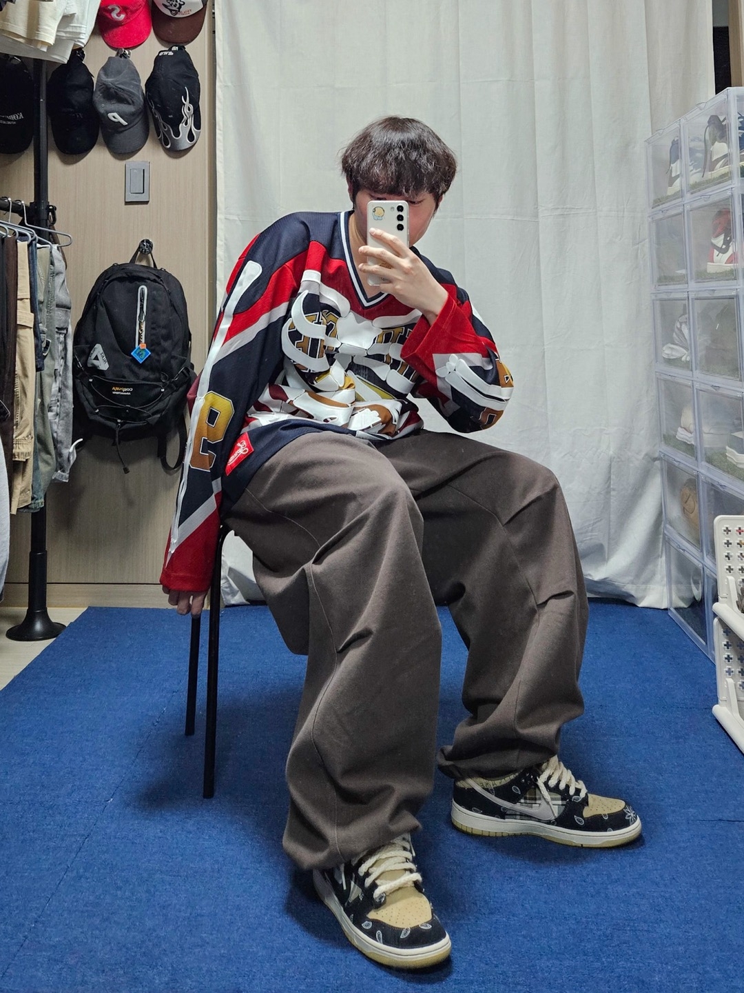 Supreme Bones Hockey Jersey Multicolor - 23FW, Nike x Travis Scott SB Dunk Low 착용 스타일 - 3