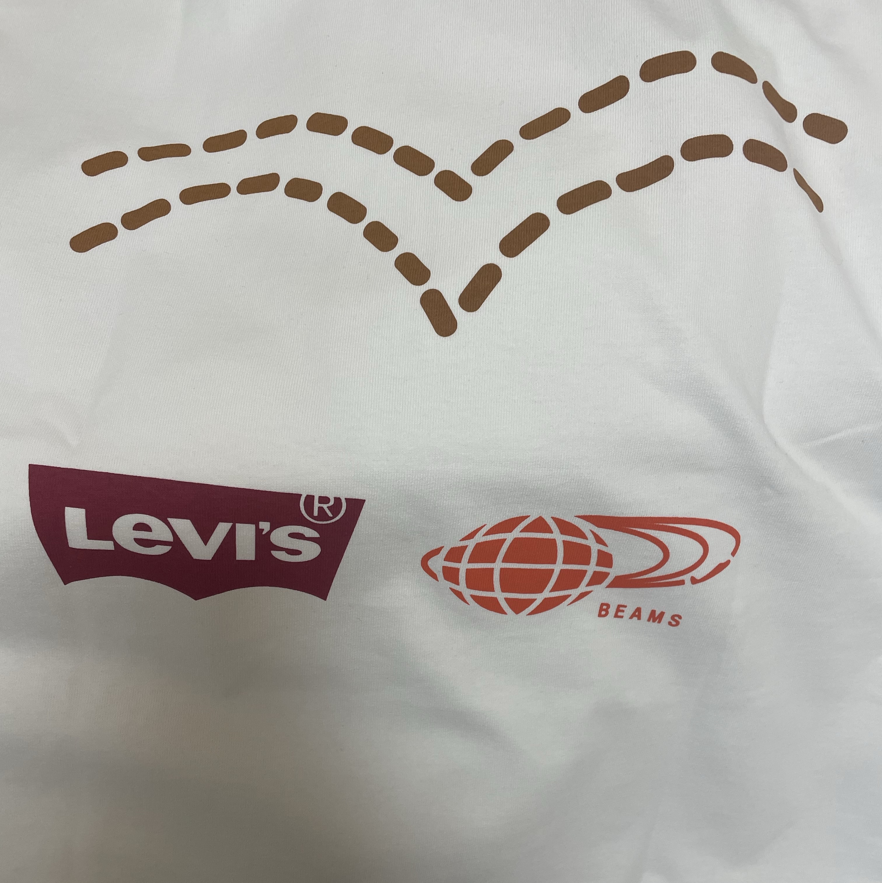 Levi's x Beams Stay Loose T-Shirt White Multi 착용 스타일 - 2
