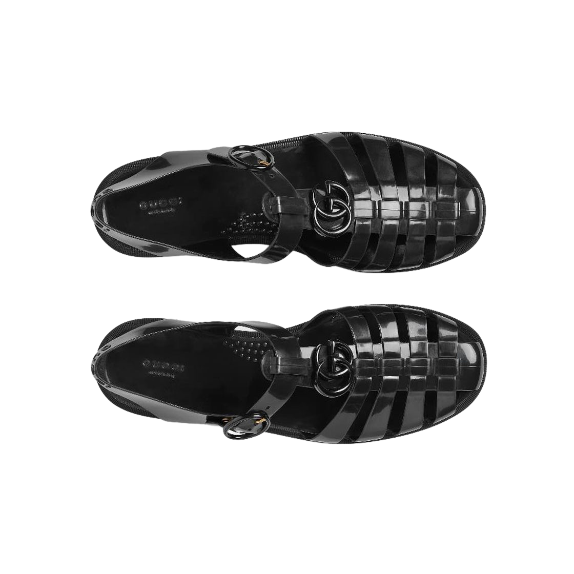 구찌 더블 G 샌들 샤이니 러버 블랙(Gucci Double G Sandal Shiny Rubber Black) - 2