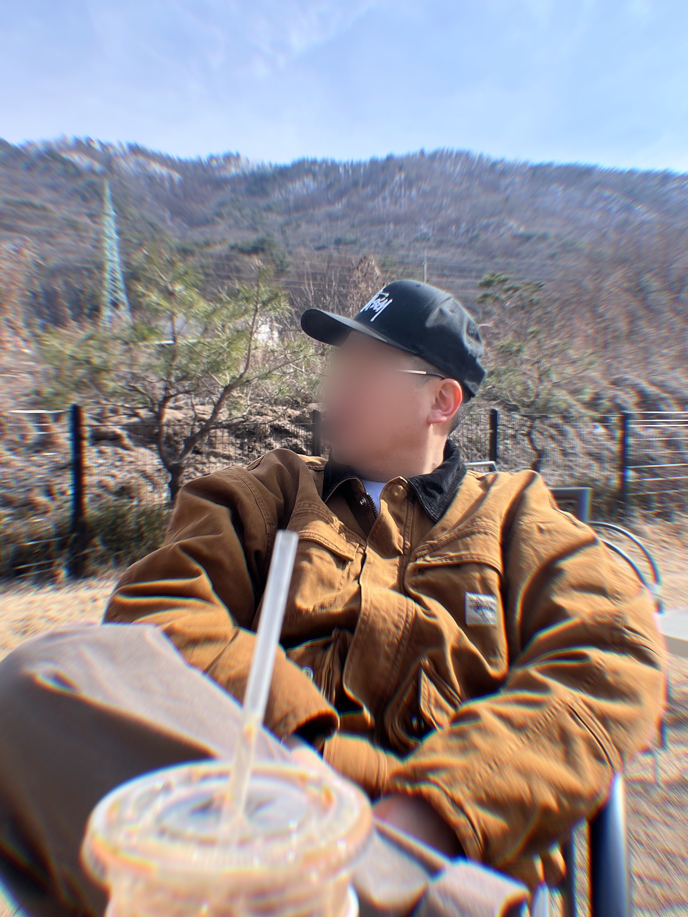 Stussy Washed Canvas Shop Jacket Bronze 착용 스타일 - 2