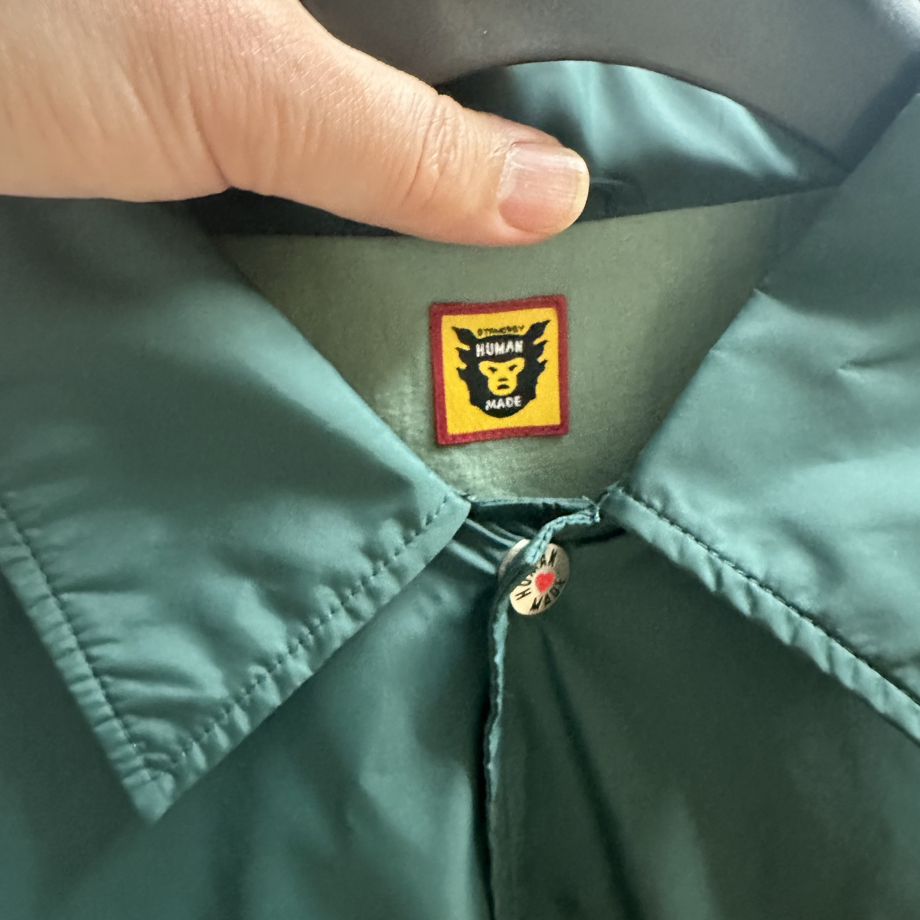 Human Made Coach Jacket Green 착용 스타일 - 1