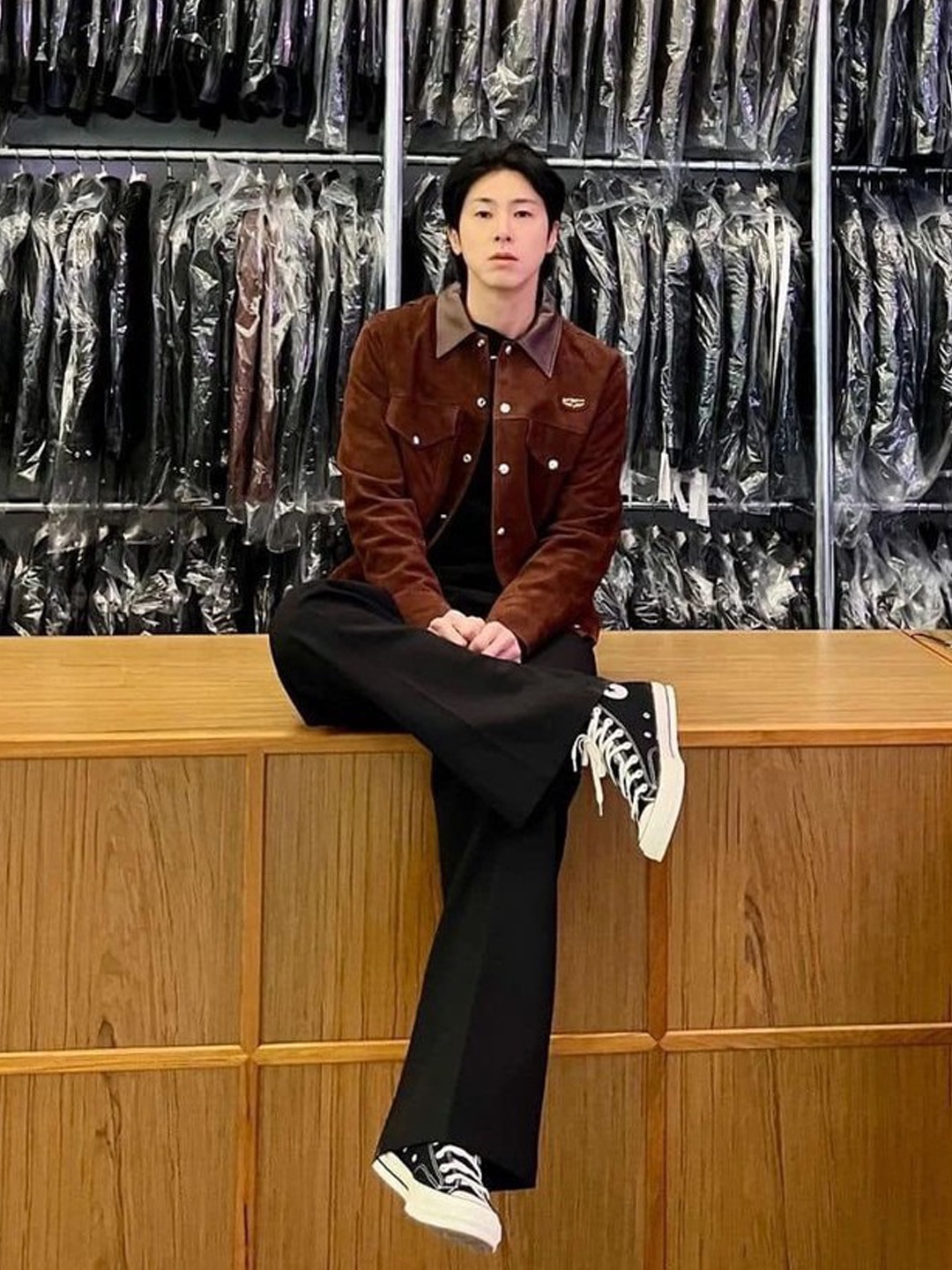 Converse Chuck 70 Hi Black, Converse Chuck 70 High Parchment 착용 스타일 - 4