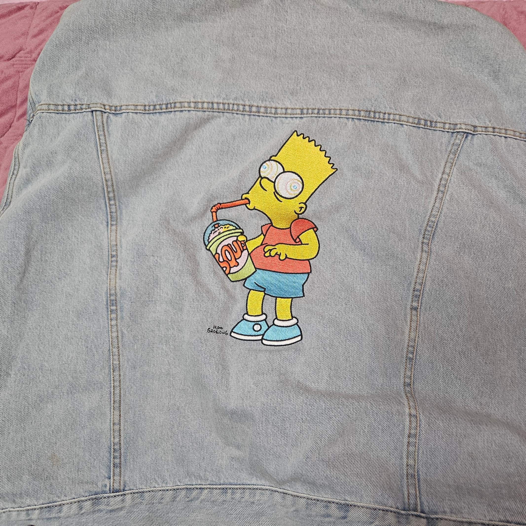 Levi's x The Simpsons Trucker Jacket Blue 착용 스타일 - 1