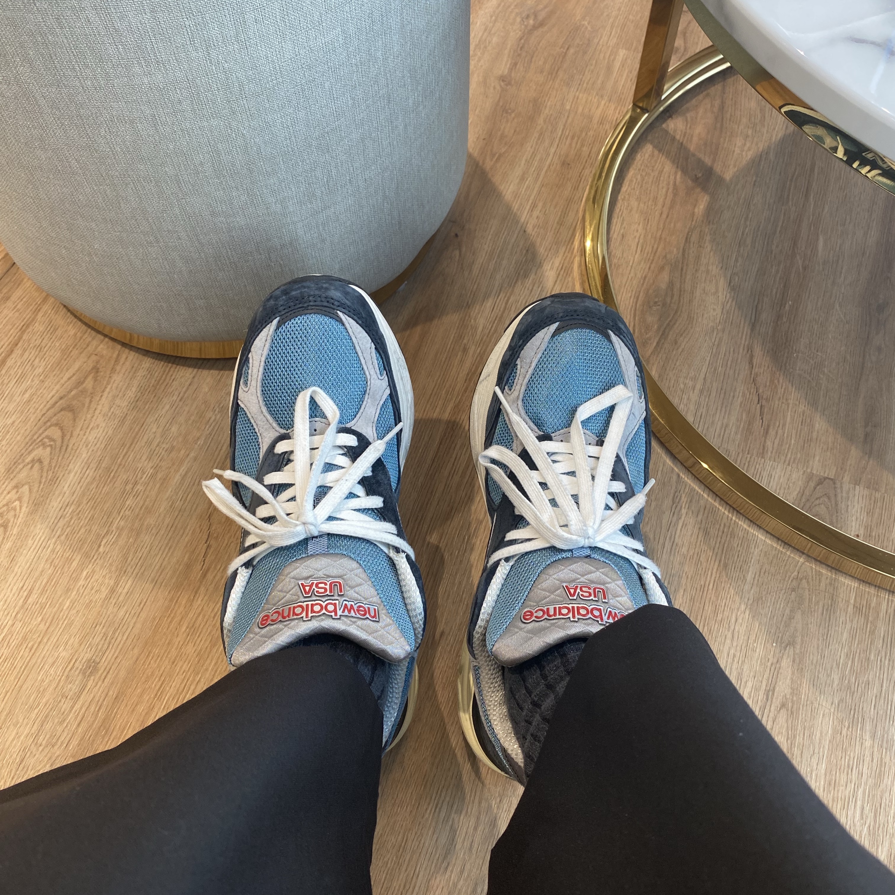 New Balance 990v3 Made in USA Navy Spring Tide 착용 스타일
