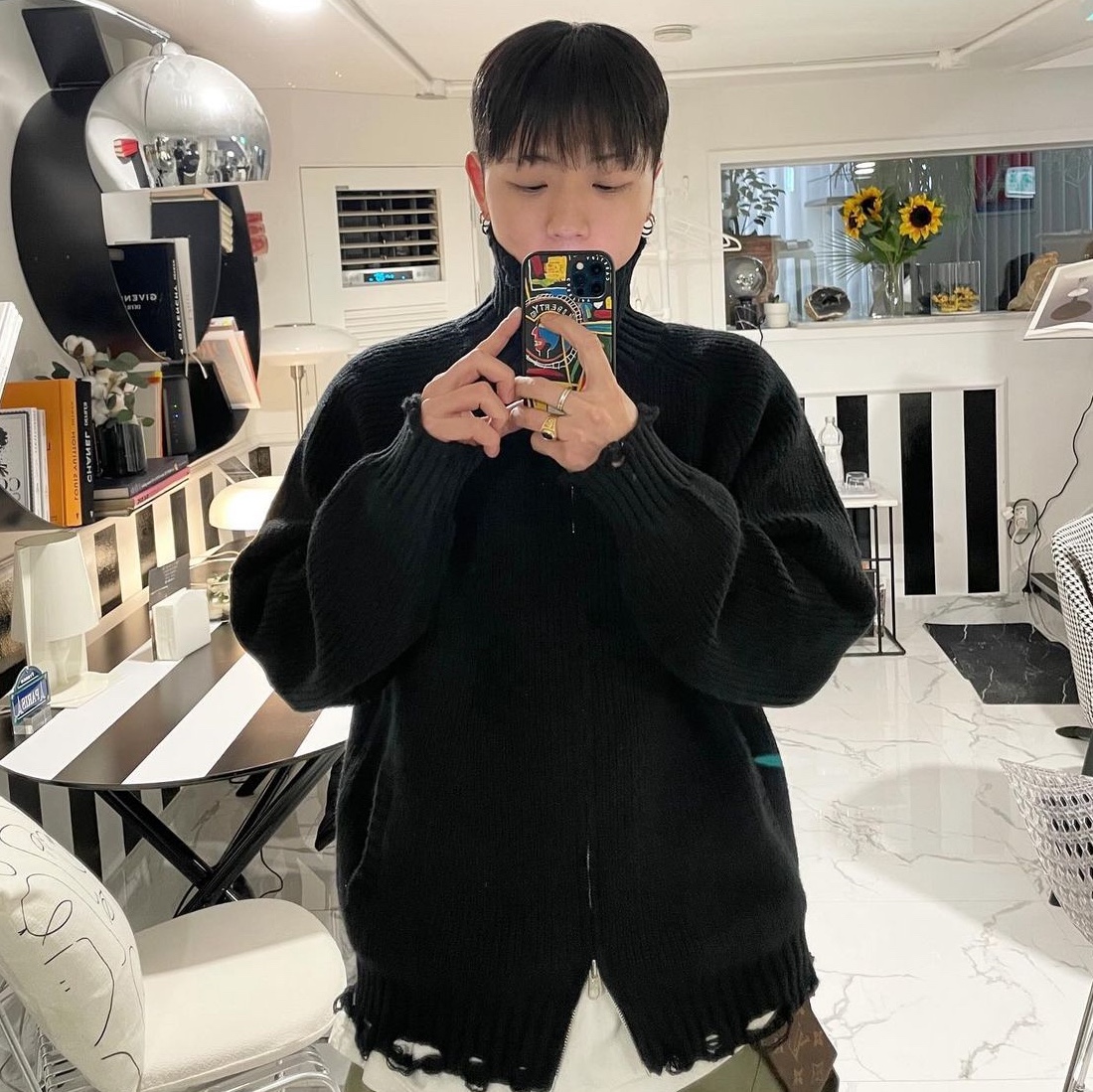 Farfromwhat Far Layered Work Pants Olive 착용 스타일 - 2