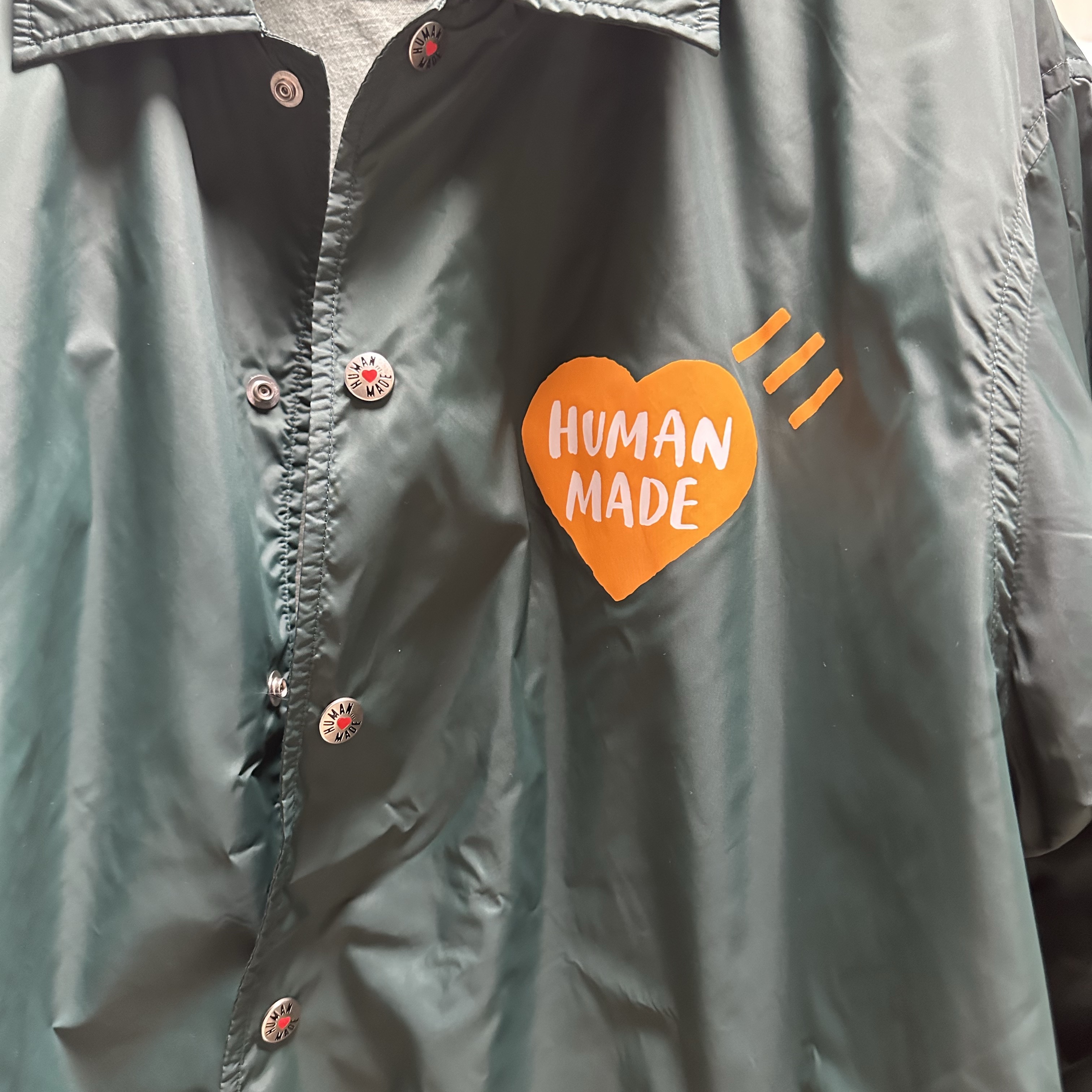 Human Made Coach Jacket Green 착용 스타일 - 4