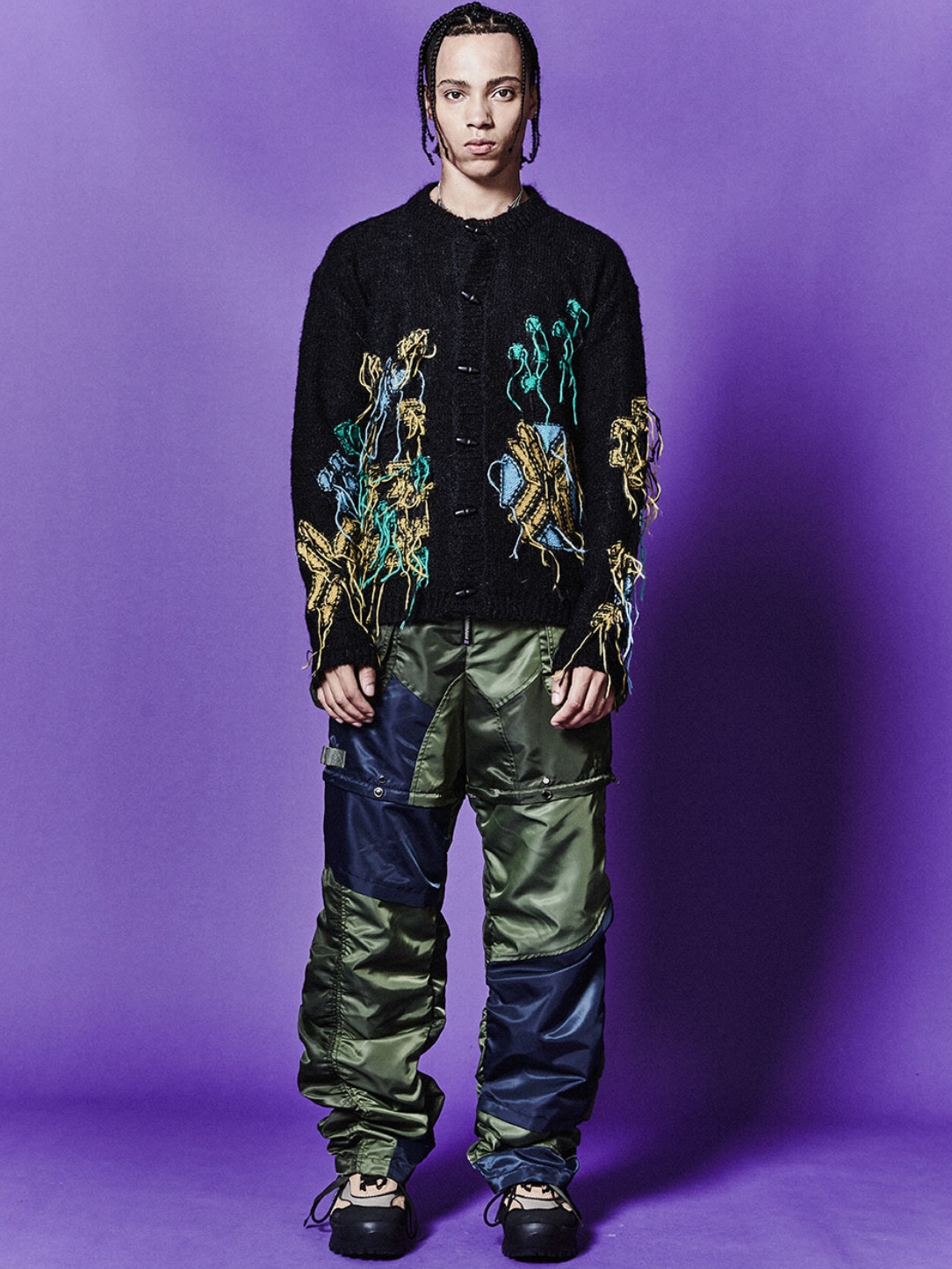 Arc'teryx Atom Hoody Black Sapphire, [KREAM 단독] ADSB Andersson Bell Macaron Intarsia Cardigan Black 착용 스타일 - 2