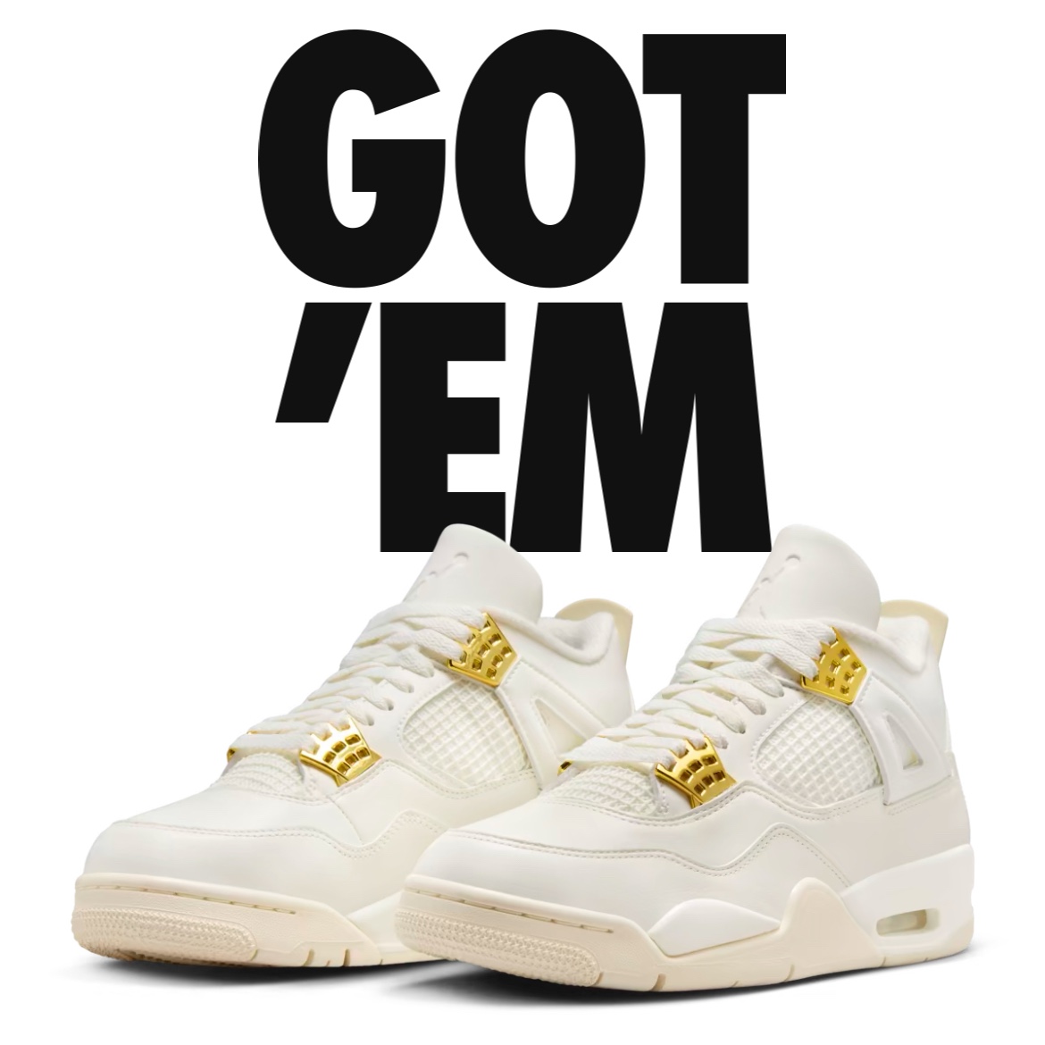 (W) Jordan 4 Retro Metallic Gold 착용 스타일 - 1