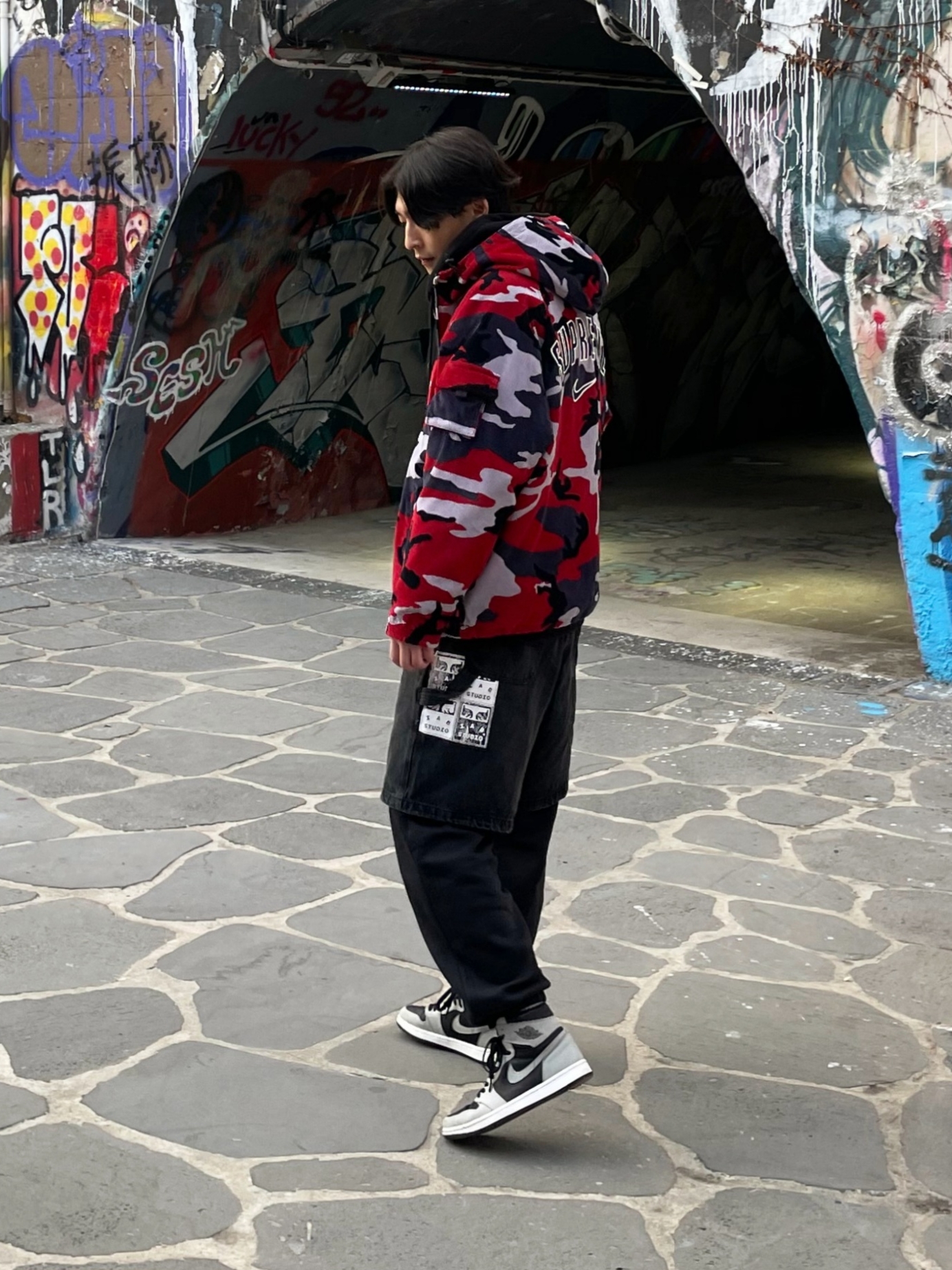 Supreme x Nike Arc Corduroy Hooded Jacket Red Camo - 22SS, Jordan 1 Retro High OG Shadow 2.0 착용 스타일 - 1