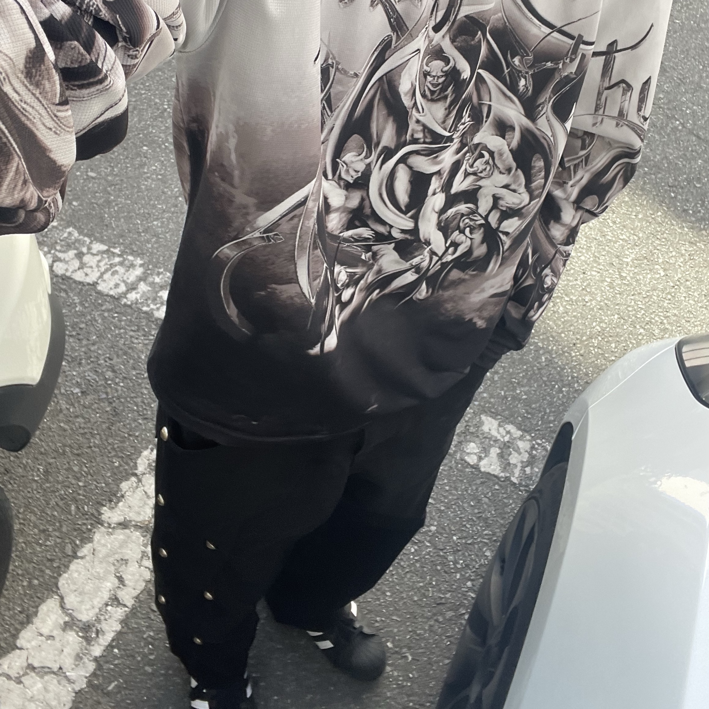 Thug Club Thug Pants (2) Black, Thug Club TC JPG Sleeve Black 착용 스타일 - 1
