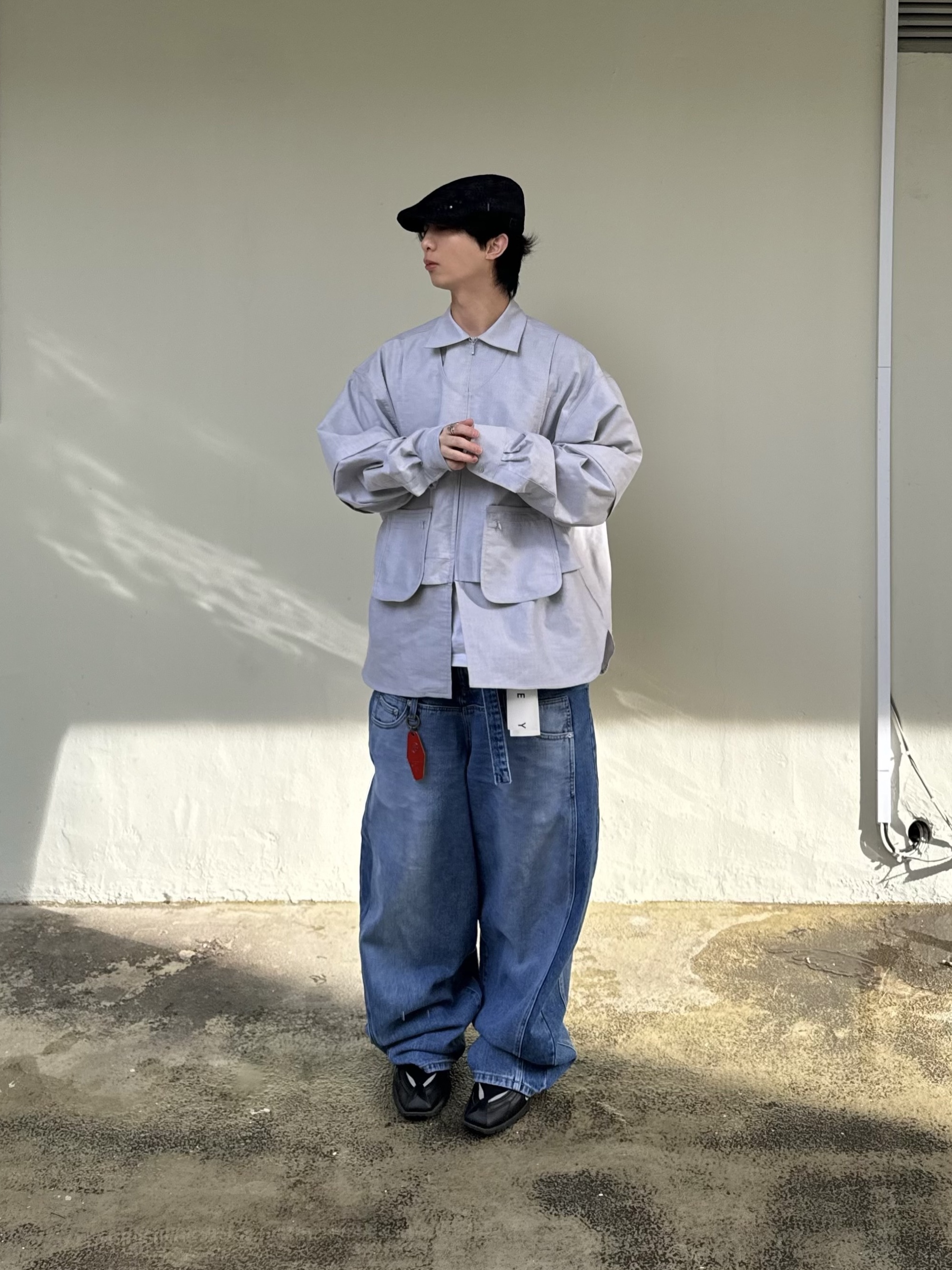 Nos Couleurs Paisley Rivet Hunting Cap Black, Nike x Martine Rose Shox MR4 Black 착용 스타일 - 4