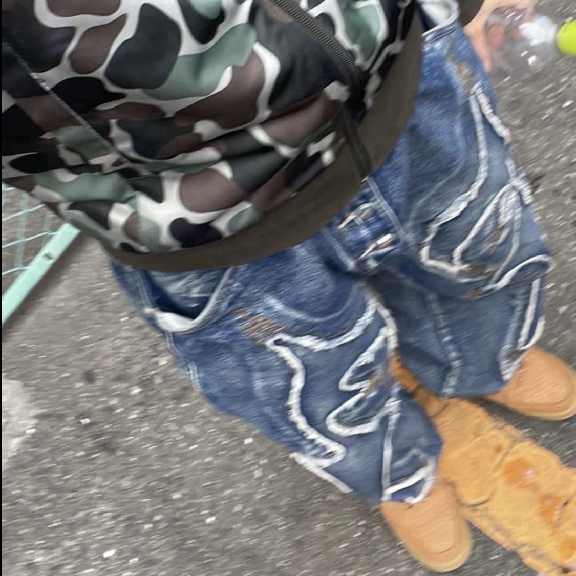 Thug Club Denim Tribal Pants Denim 착용 스타일 - 1