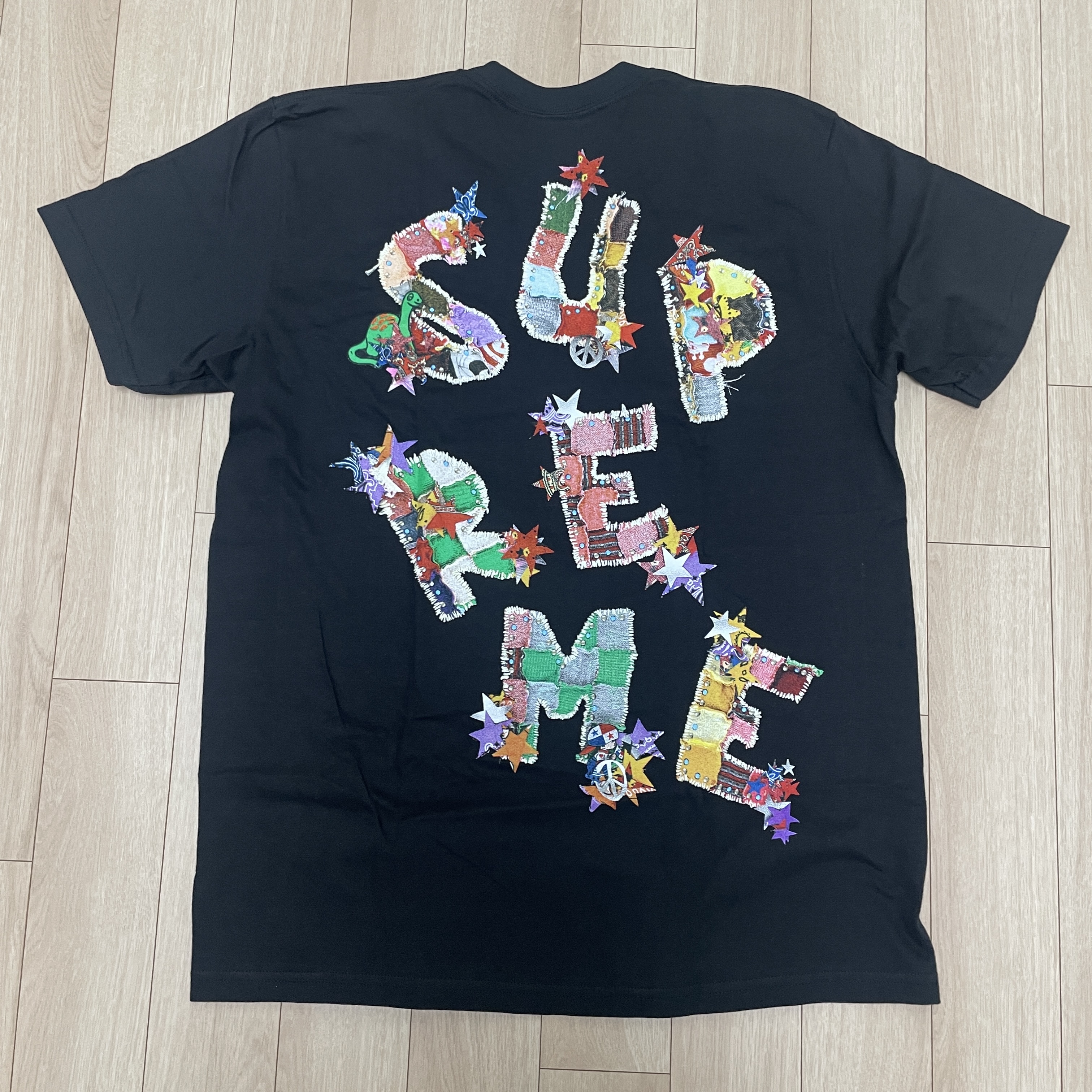 Supreme Patchwork T-Shirt Black - 24SS 착용 스타일 - 1