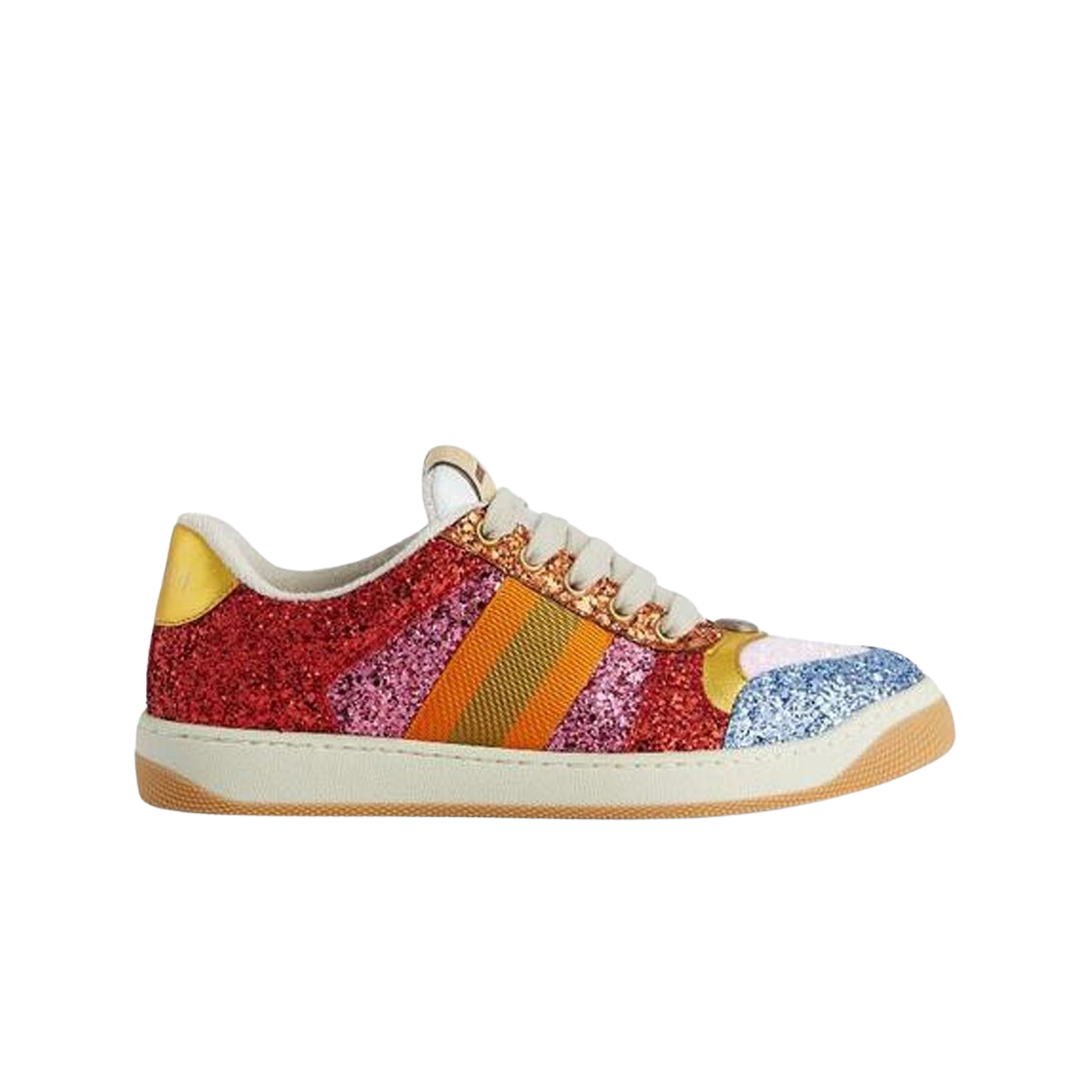 710534-FAAKU-4942 (W) Gucci Lovelight Screener Glitter Sneakers Multicolor
