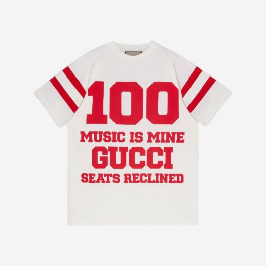 (W) 구찌 100주년 코튼 티셔츠 화이트