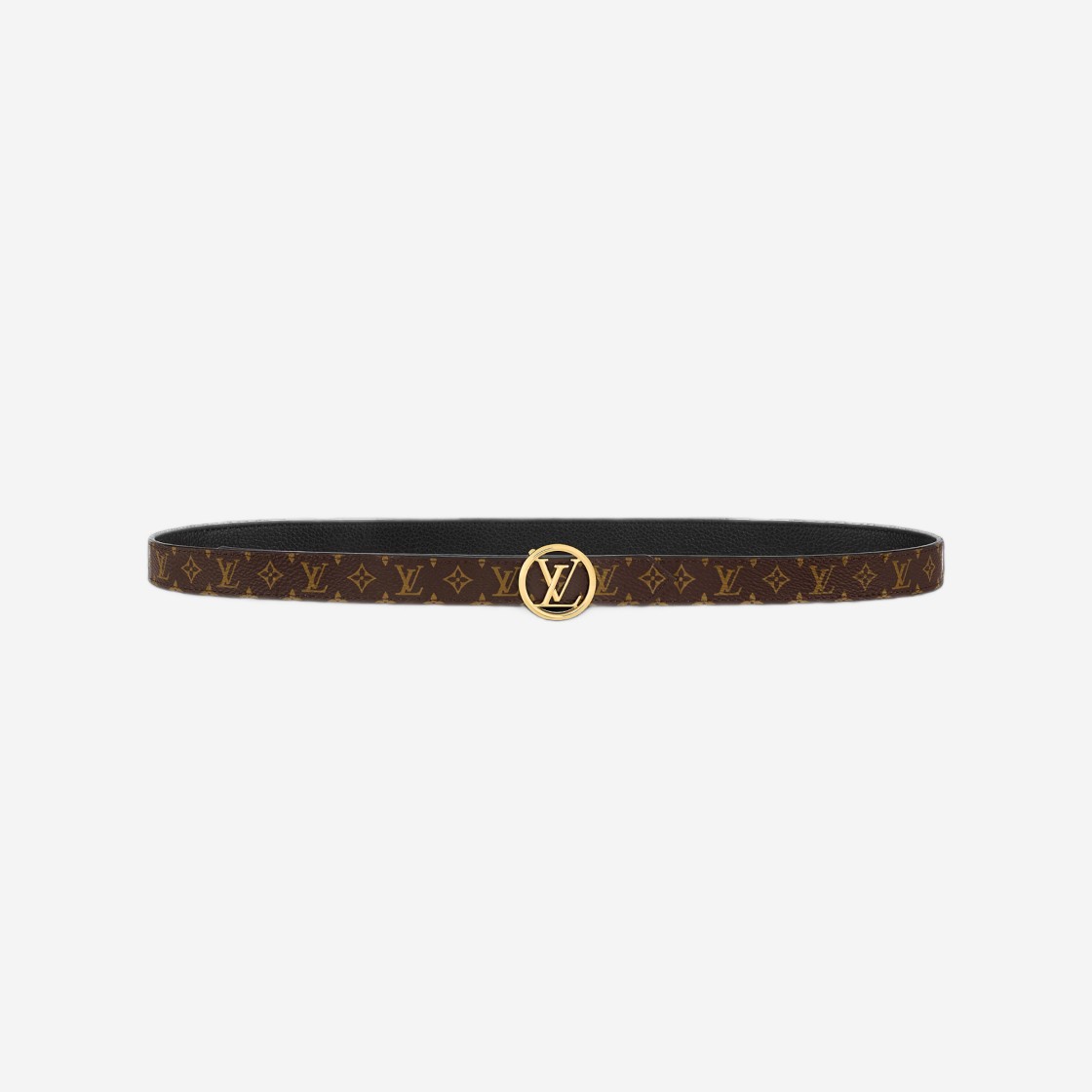 (W) Louis Vuitton LV Circle 20mm Reversible Belt Monogram Black 상세 이미지 1