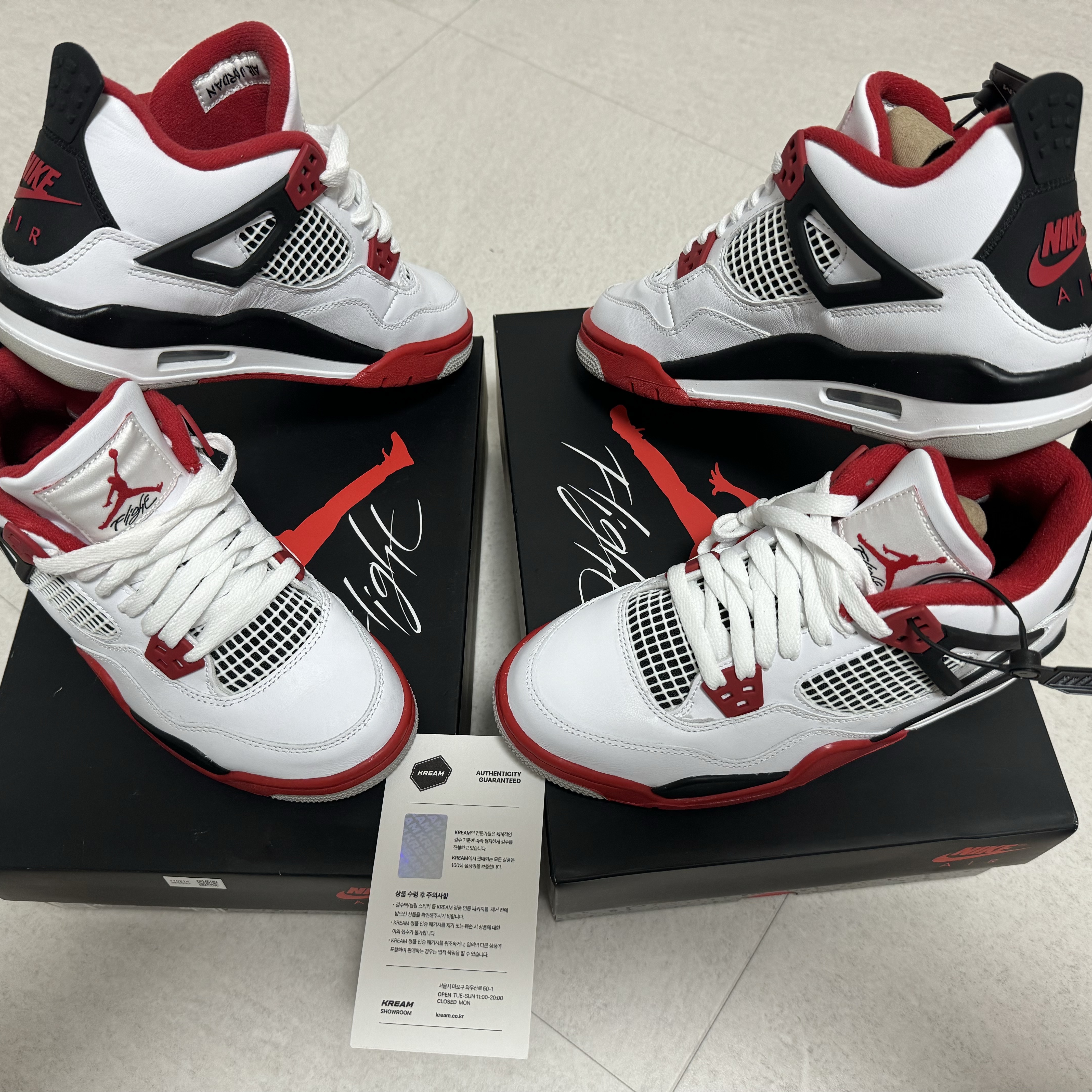 (GS) Jordan 4 Retro OG Fire Red 2020 착용 스타일