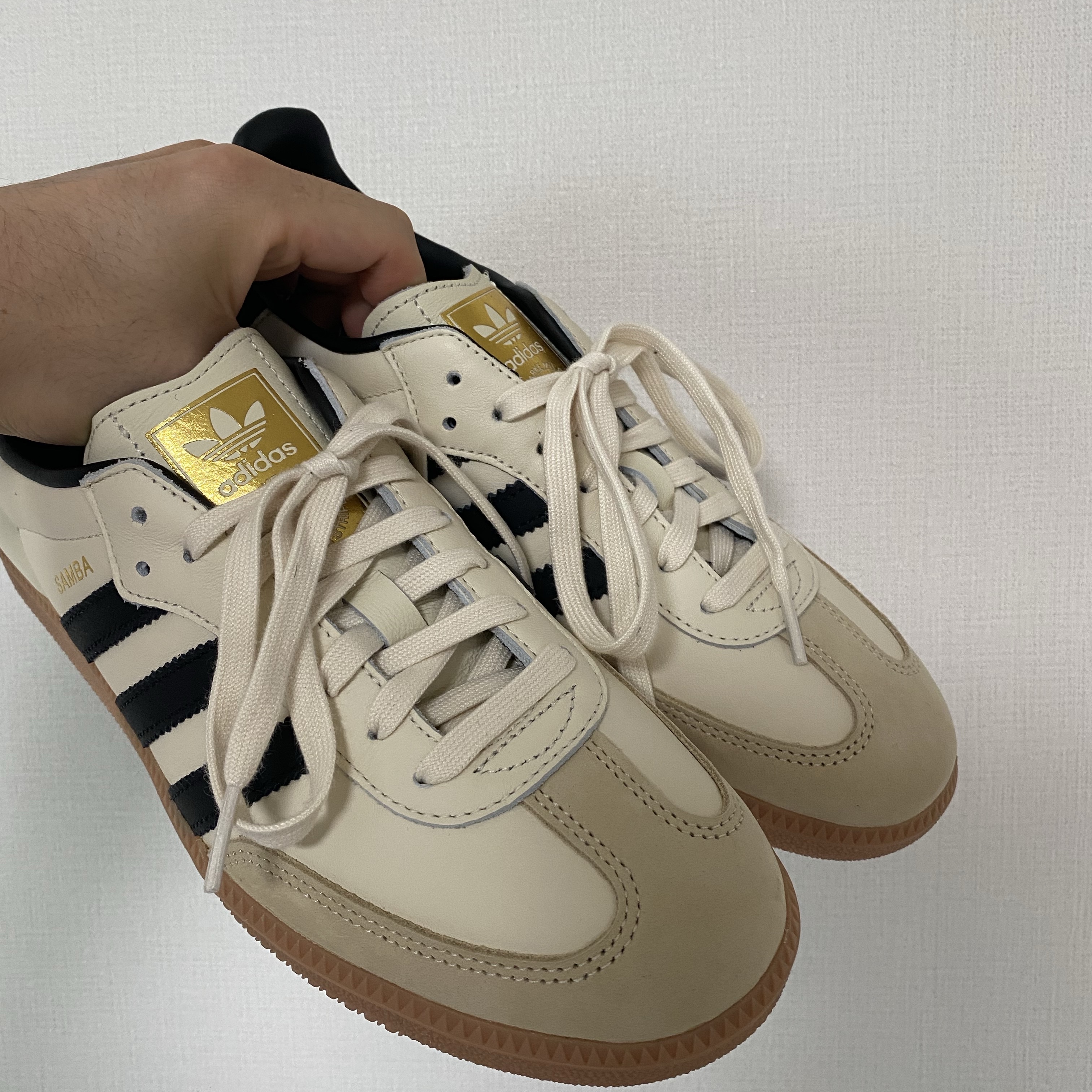 (W) Adidas Samba OG Cream White Core Black 착용 스타일