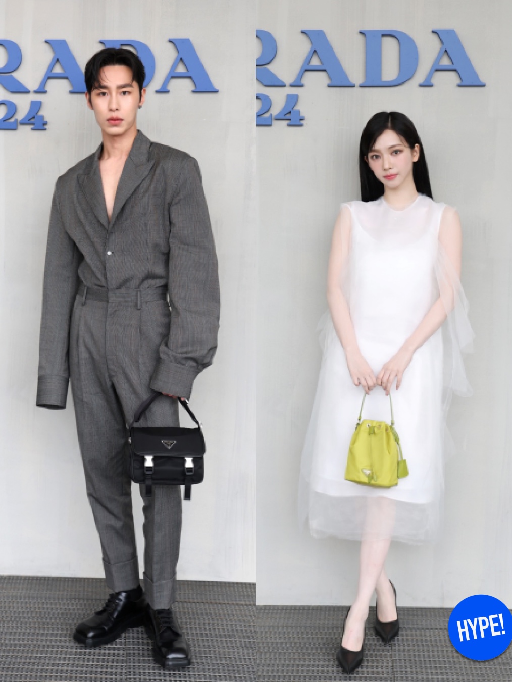 Prada Re-Nylon and Saffiano Leather Shoulder Bag Black, (W) Prada Re-Nylon Headband Black 착용 스타일 - 3