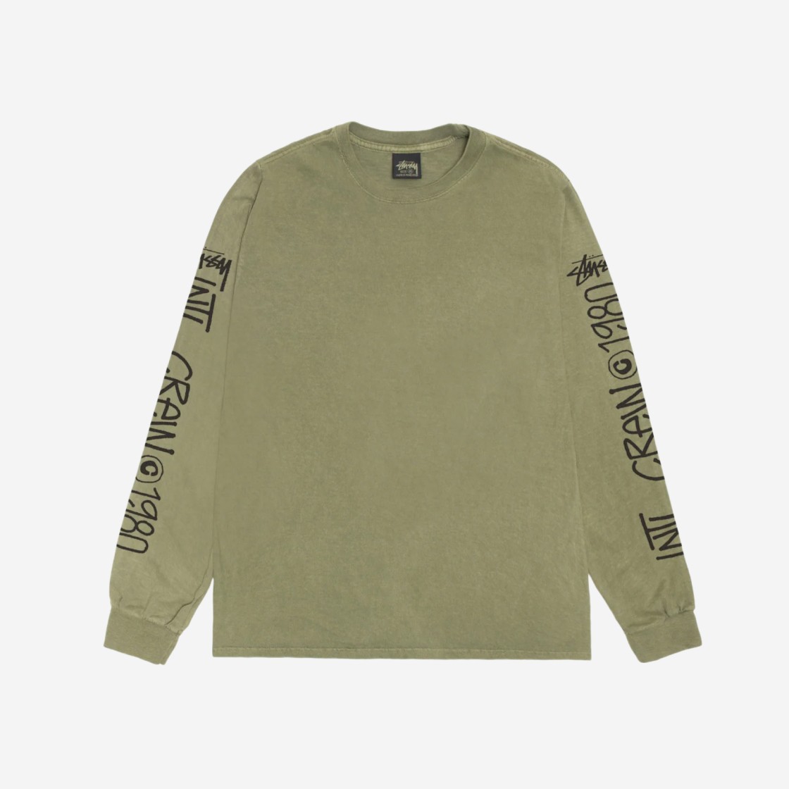 Stussy International Pigment Dyed LS T-Shirts Olive 상세 이미지 1