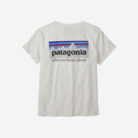 (W) 파타고니아 P-6 미션 오가닉 티셔츠 버치 화이트