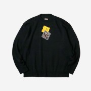 Kapital 5G Cotton Knit Peckish Rainbowy Crew Sweater Black