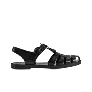 Gucci Double G Sandal Shiny Rubber Black