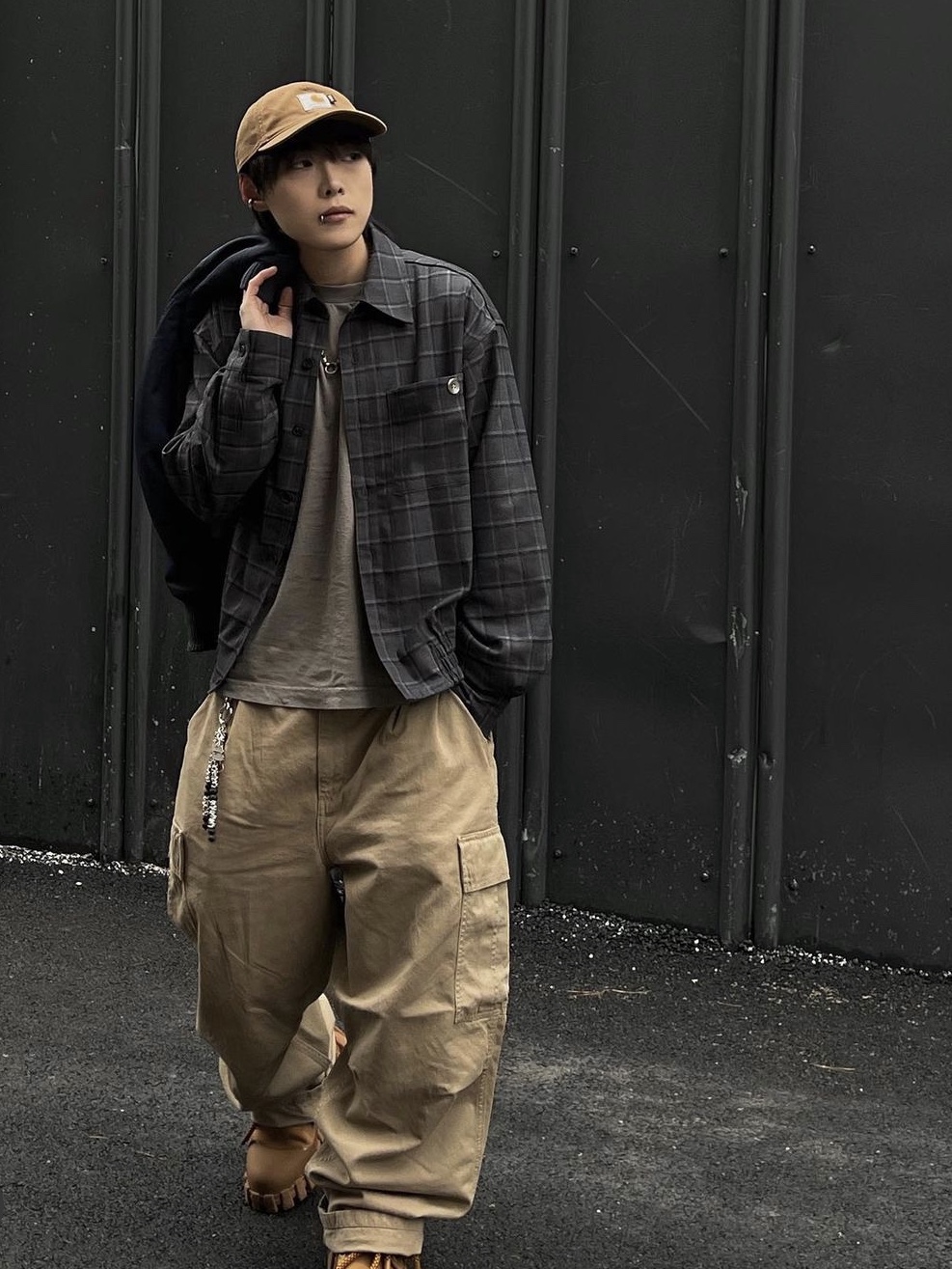 Carhartt WIP x IAB Studio Canvas 6-Panel Cap Hamilton Brown 착용 스타일