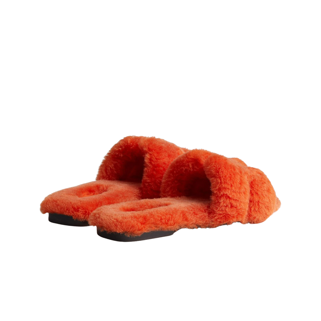 (W) 에르메스 오란 샌들 울스킨 & 오랑쥬((W) Hermes Oran Sandal Woolskin & Orange) - 3