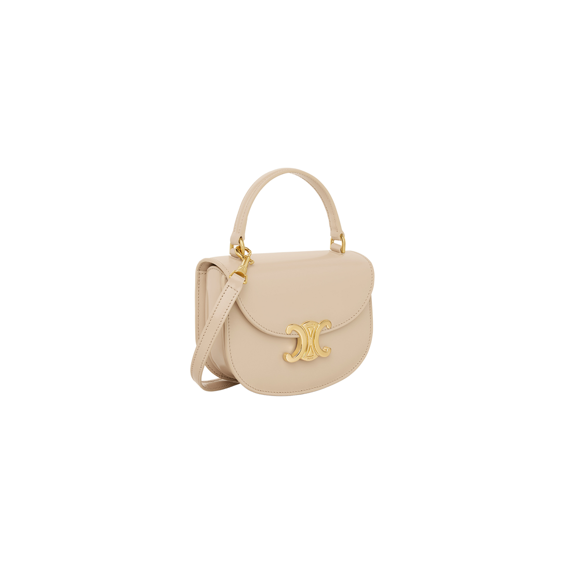 Celine Mini Besace Clea in Shiny Calfskin Nude 상세 이미지 2