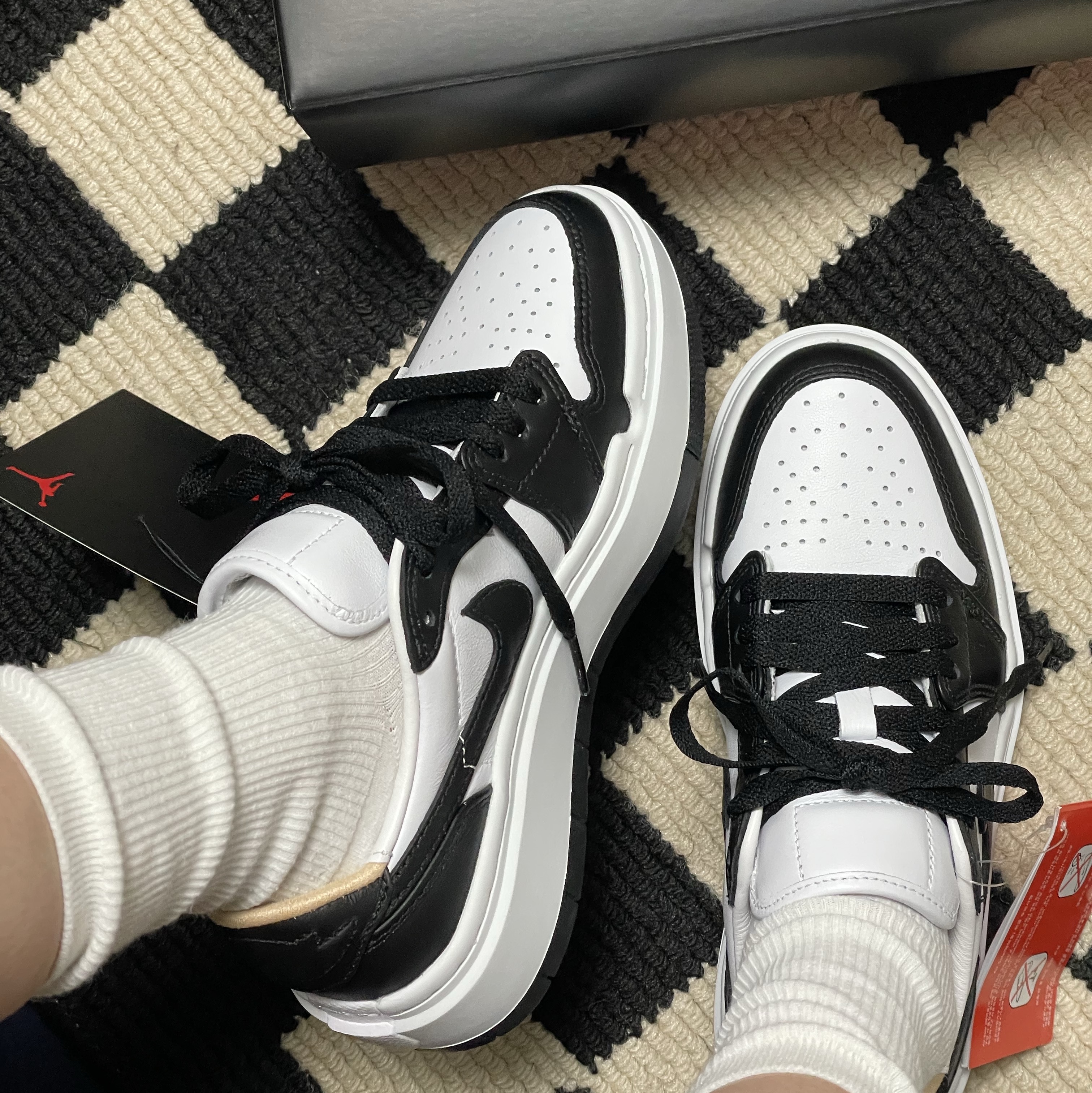 (W) Jordan 1 Elevate Low White Black 착용 스타일