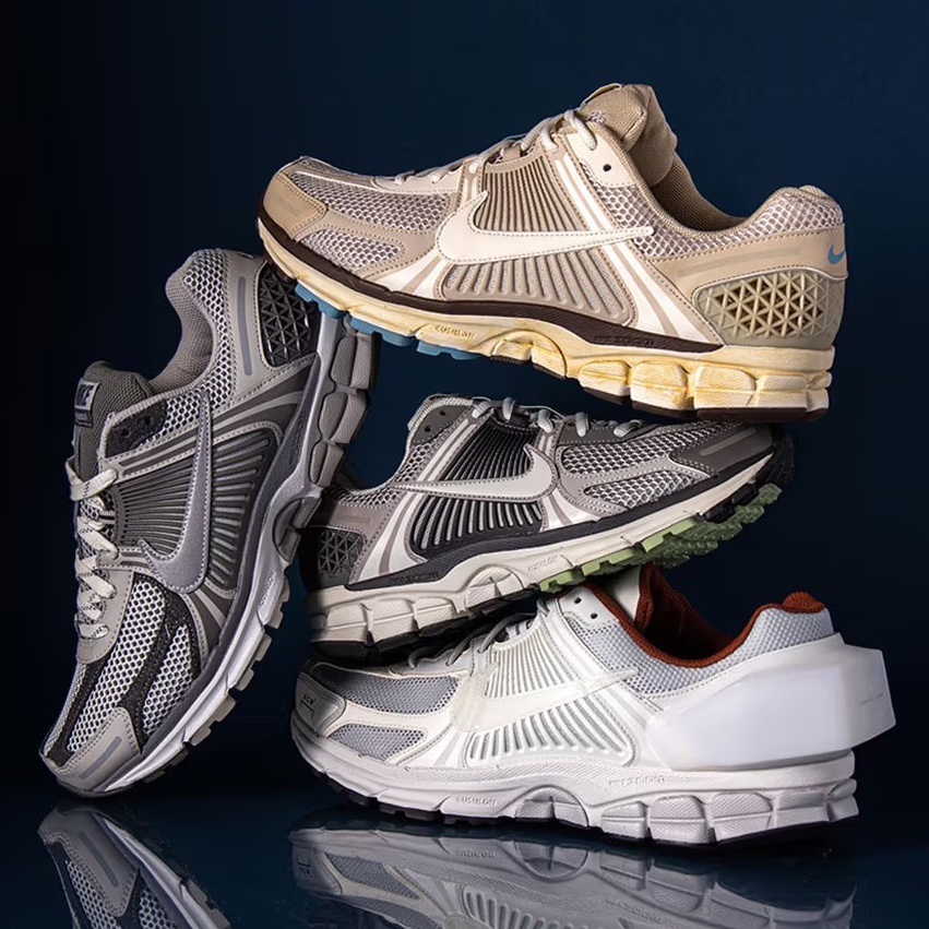 (W) Nike Zoom Vomero 5 Cobblestone and Flat Pewter, (W) Nike Zoom Vomero 5 Oatmeal 착용 스타일 - 2