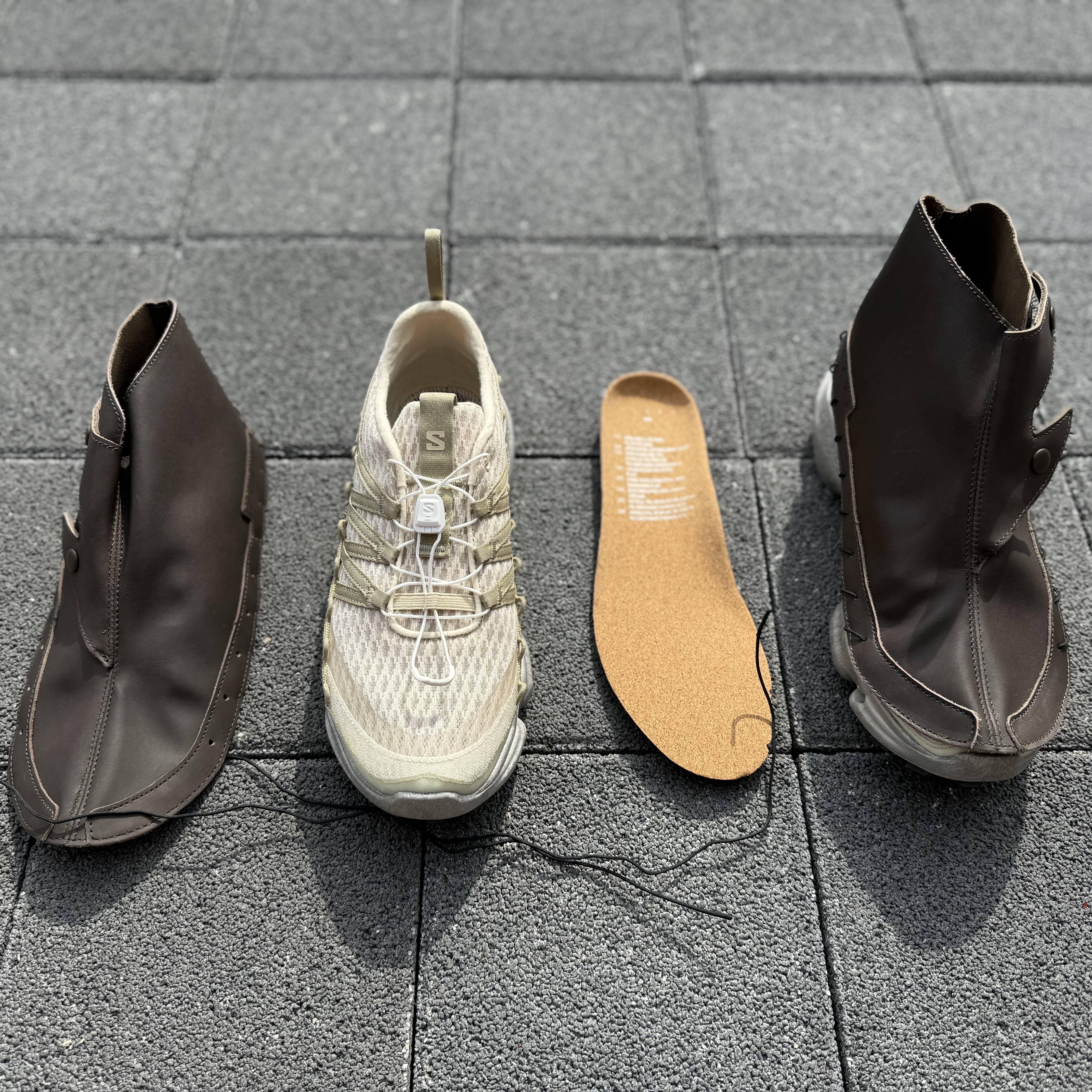Salomon x Ranra SKOR Bleached Sand Alfalfa 착용 스타일