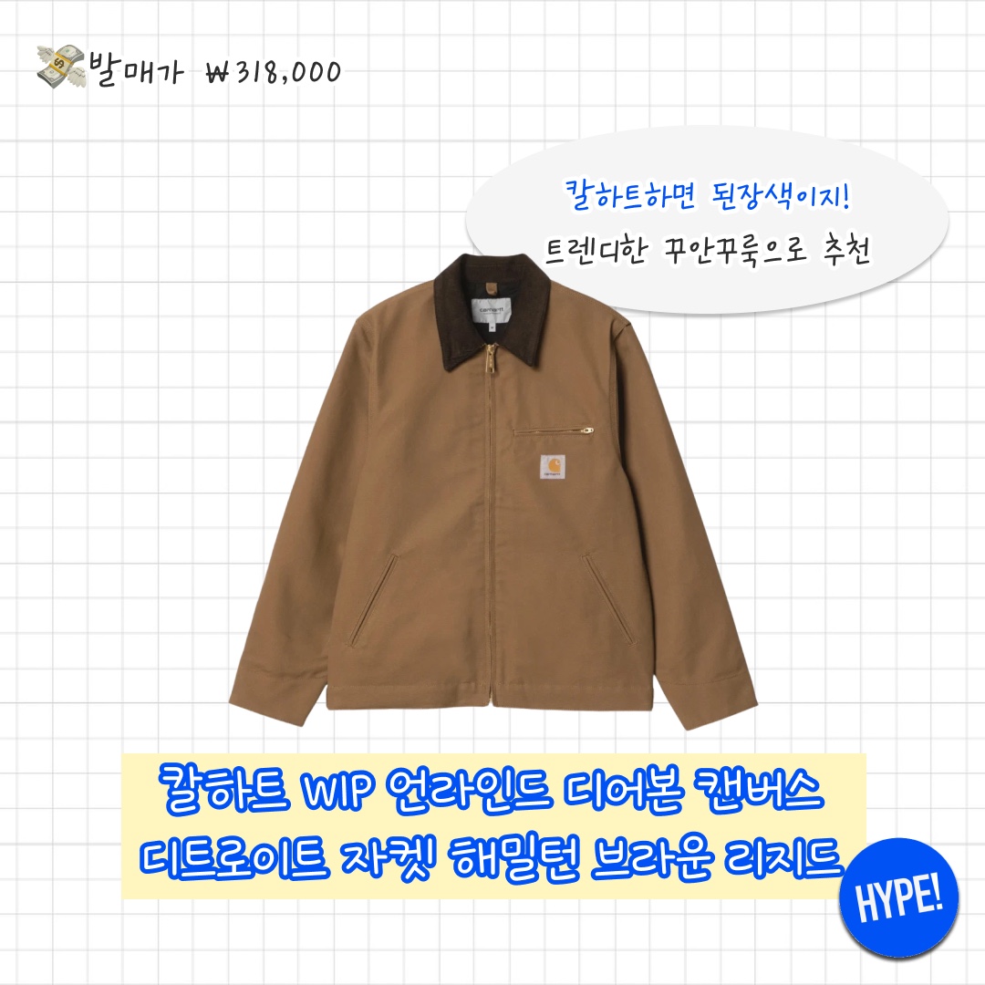 Carhartt WIP Organic Cotton Dearborn Canvas Detroit Jacket Black Rigid - Spring, Carhartt WIP Unlined Dearborn Canvas Detroit Jacket Hamilton Brown Rigid - Spring 착용 스타일 - 4