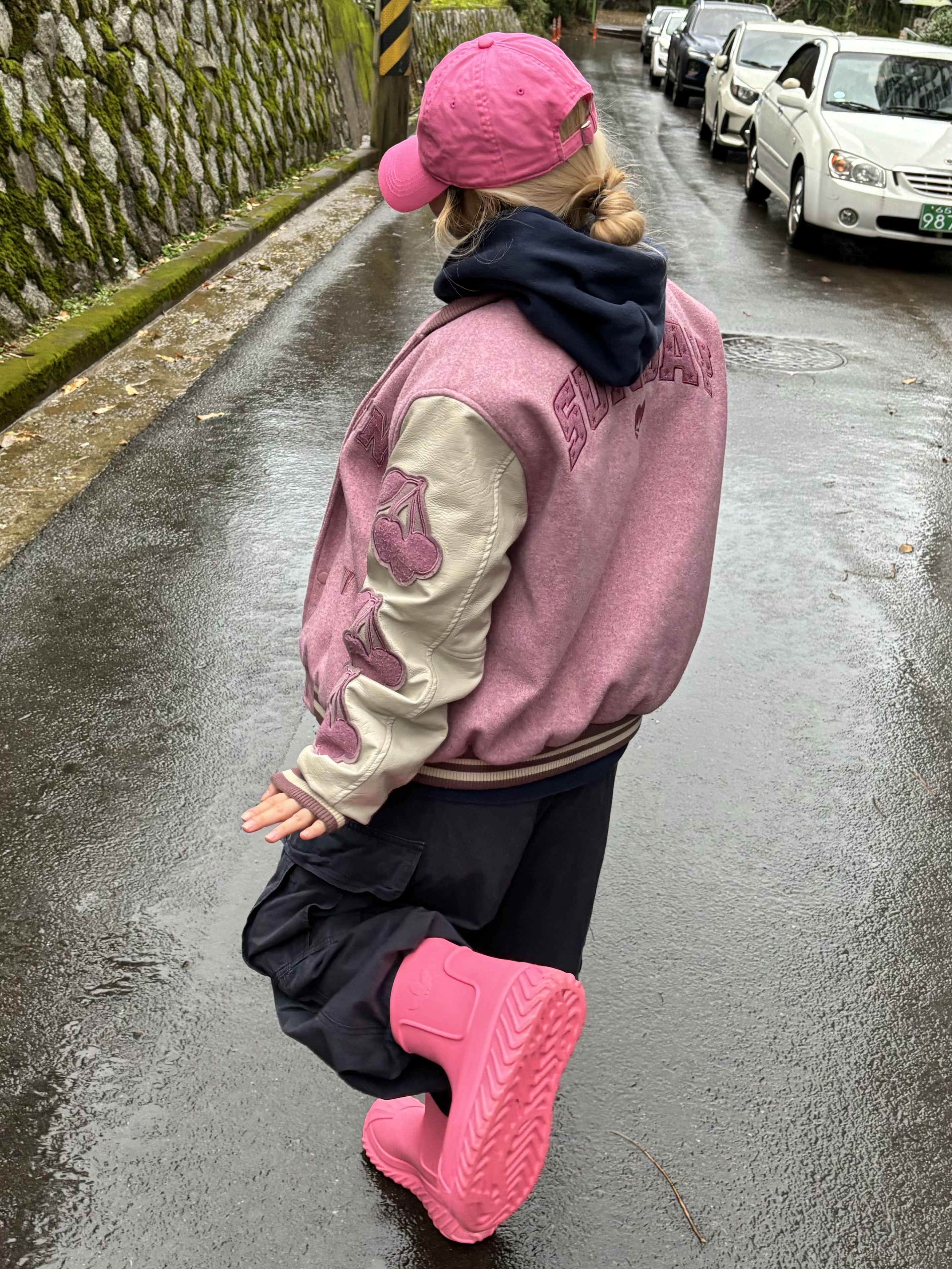 (W) Adidas Adifom Superstar Boot Pink 착용 스타일