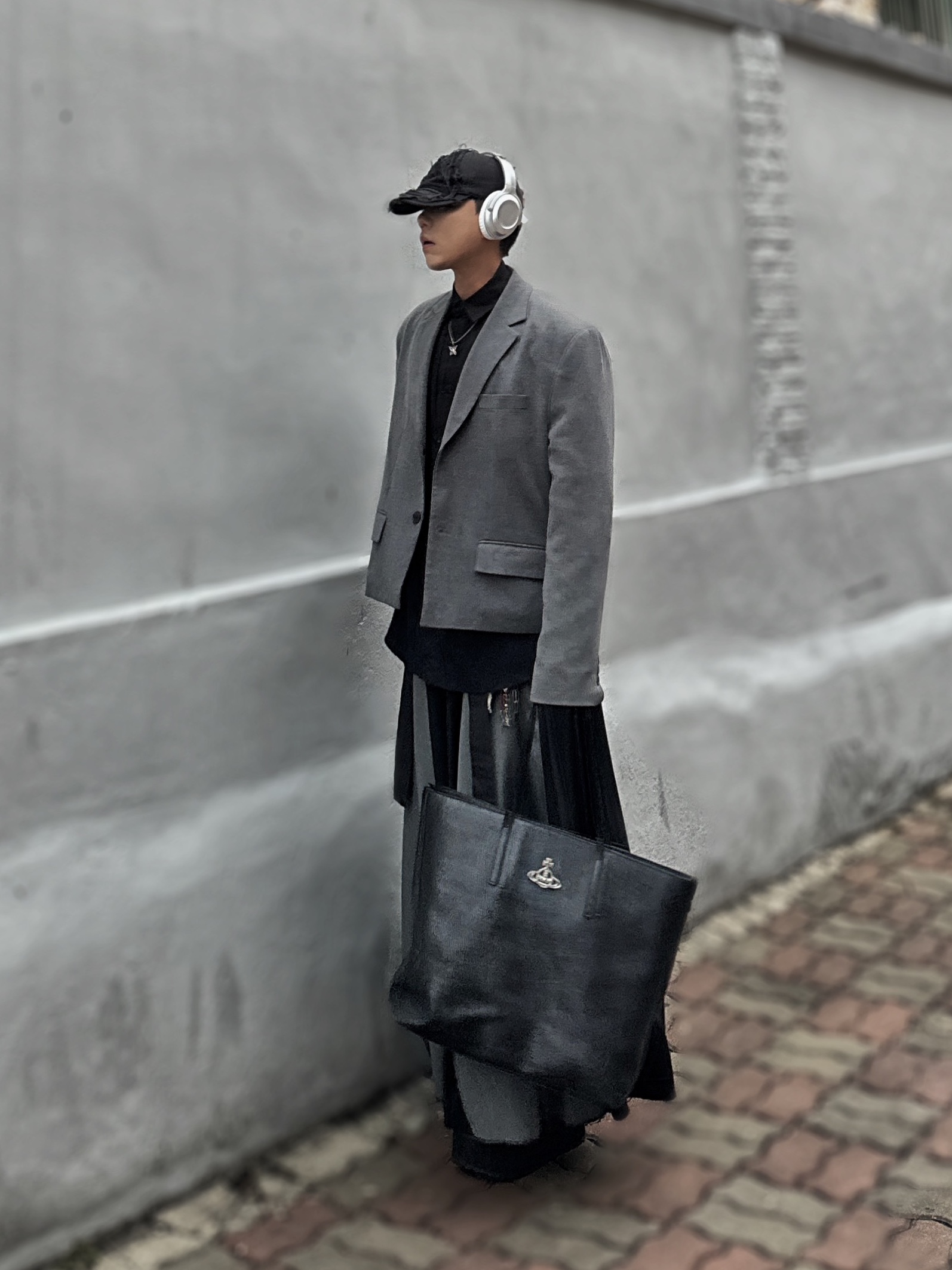 Diesel C-Obi Baseball Cap Black 착용 스타일 - 2