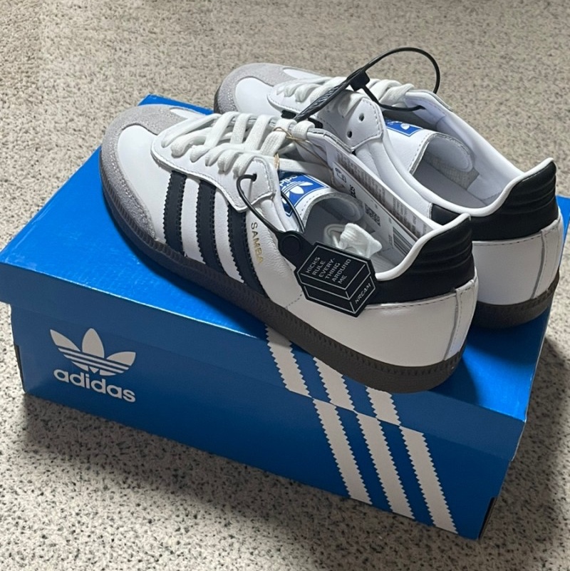 Adidas Samba OG Cloud White, Adidas Samba OG Black White Gum 착용 스타일 - 4