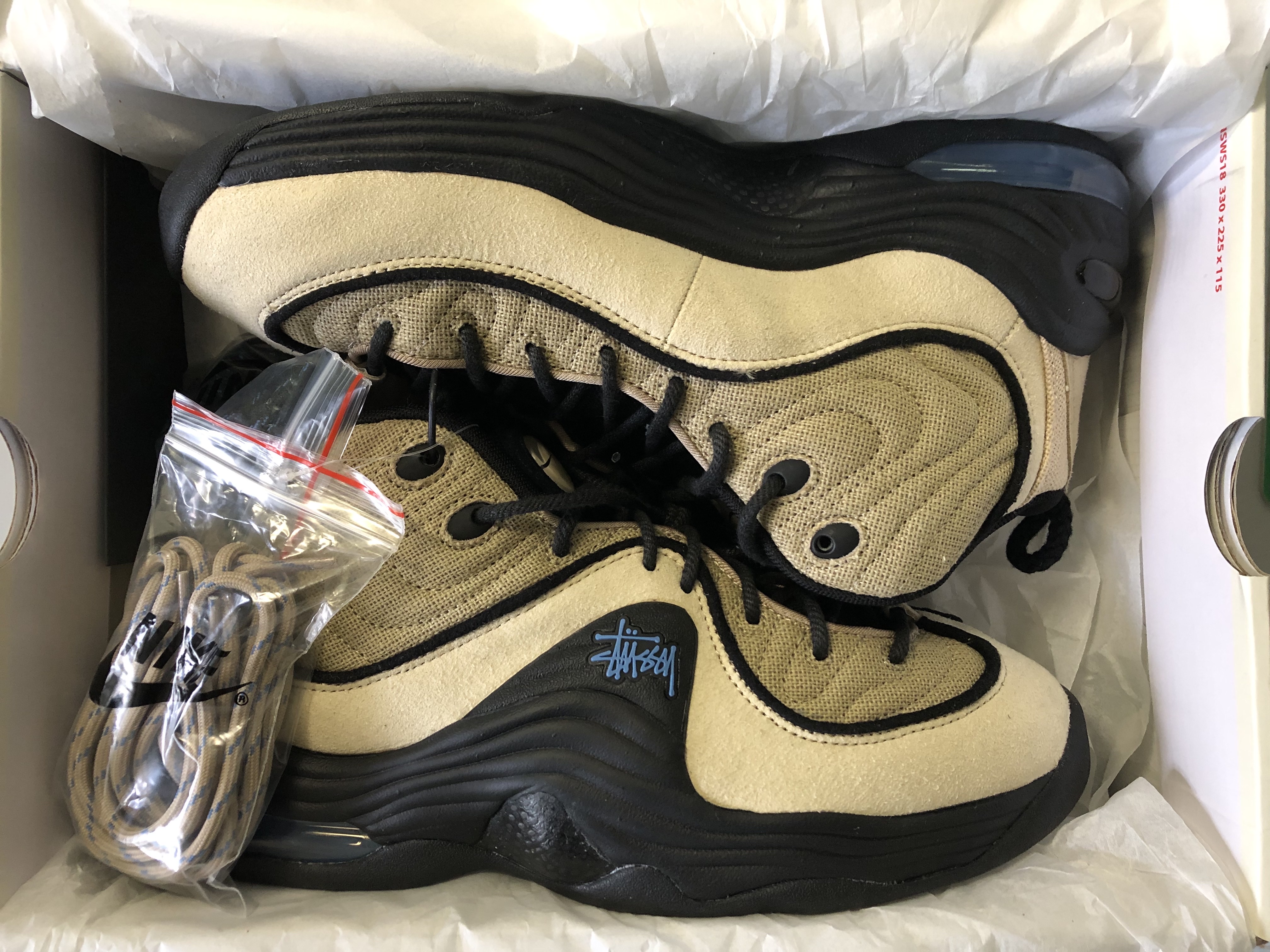 Nike x Stussy Air Penny II Rattan and Limestone 착용 스타일
