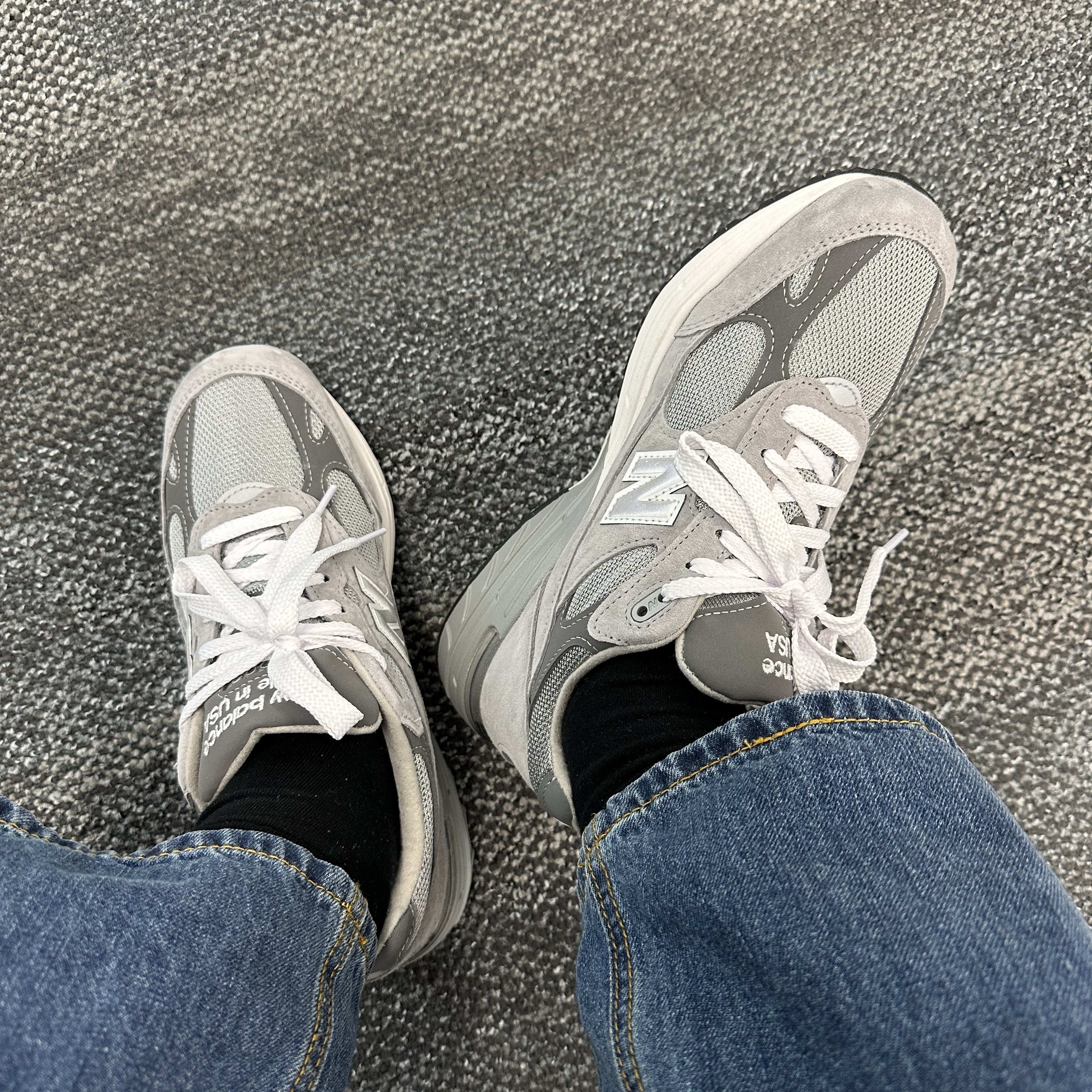 New Balance 993 Made in USA Grey - D Standard 착용 스타일