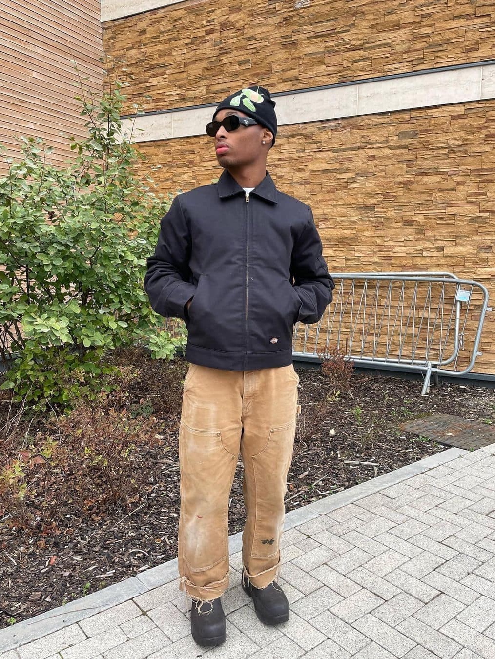 Dickies Insulated Eisenhower Jacket Regular Black, Dickies Unlined Eisenhower Jacket Regular Dark Navy 착용 스타일 - 2