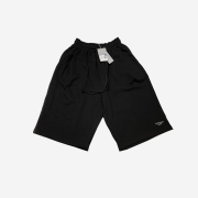 Mu.16 Anti Fxxking Logo Play Oversized One Tuck Sweat Shorts Black