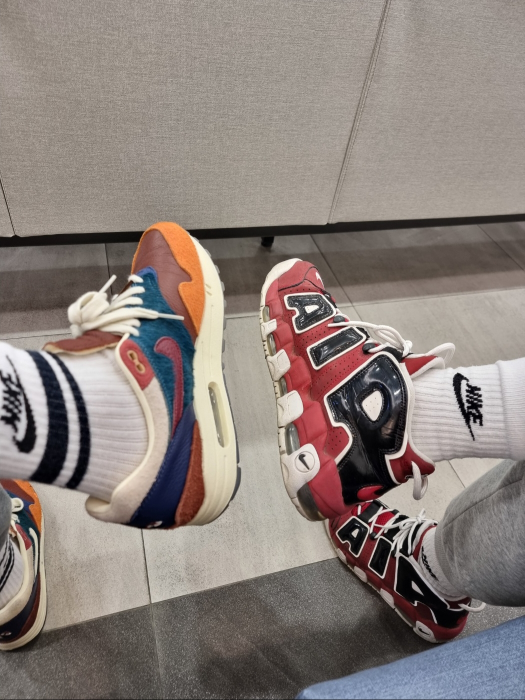 Nike x Kasina Air Max 1 SP Won-Ang Orange, Nike Air More Uptempo 96 Bulls 2021 착용 스타일 - 1