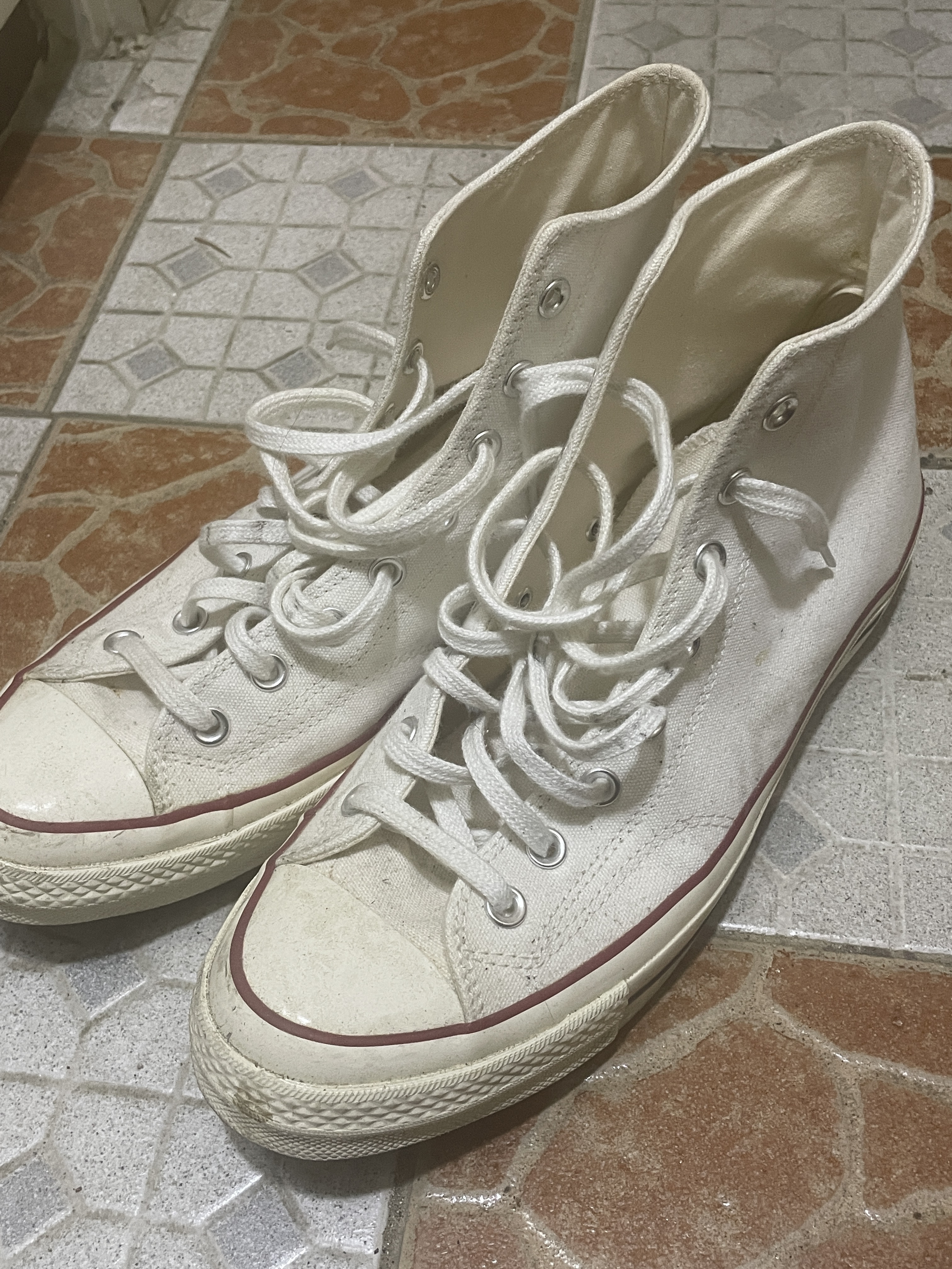 Converse Chuck 70 High Vintage Canvas White 착용 스타일 - 1