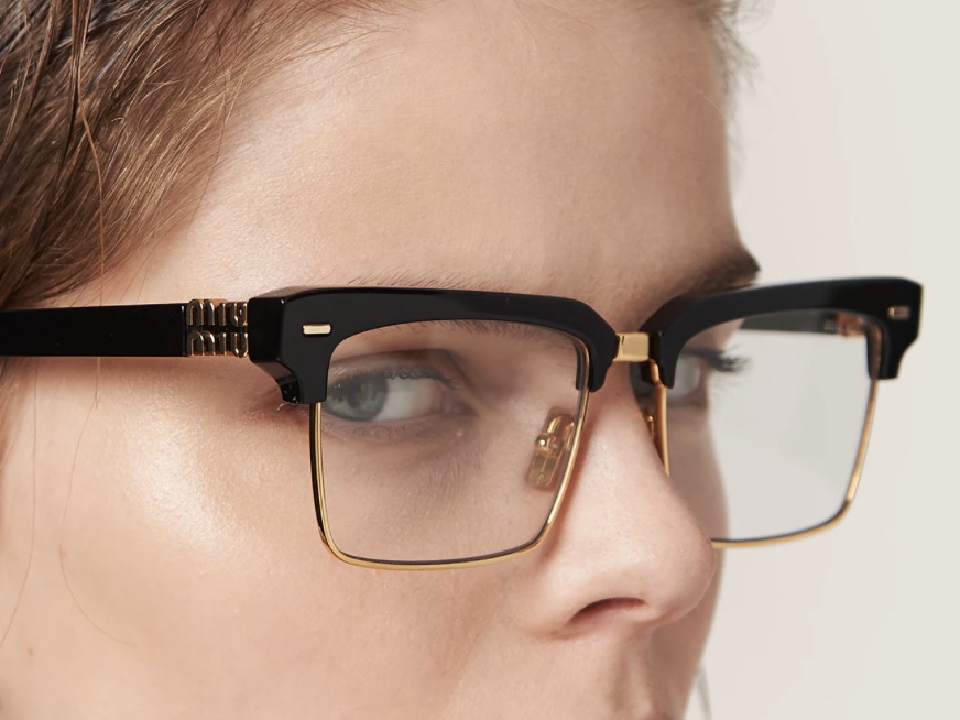 (W) Miu Miu Runway Sunglasses Blue Lenses Black Acetate 착용 스타일 - 7