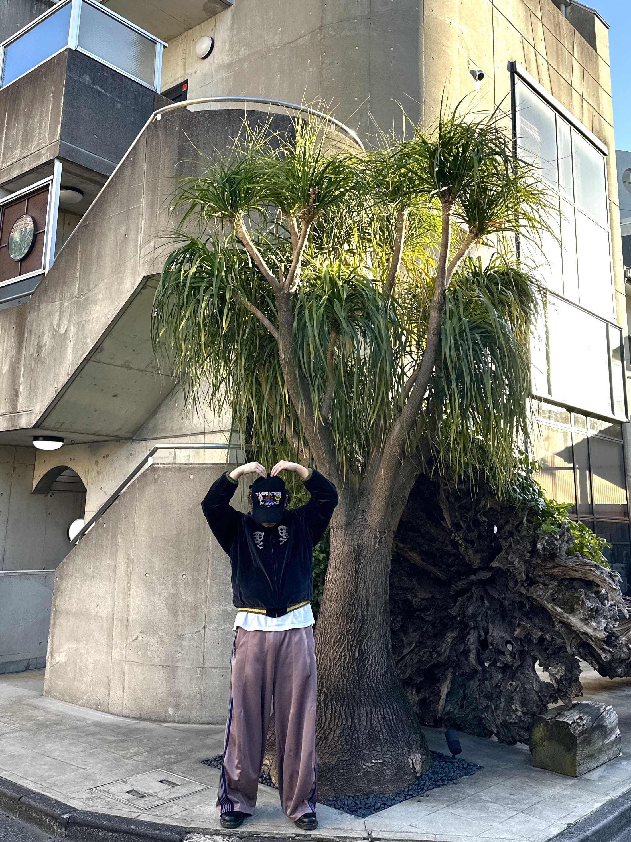 Kapital Velveteen Sulfide Souvenir Rain Skull Jacket Black, Needles H.D. Track Pants Poly Smooth Taupe 착용 스타일 - 3